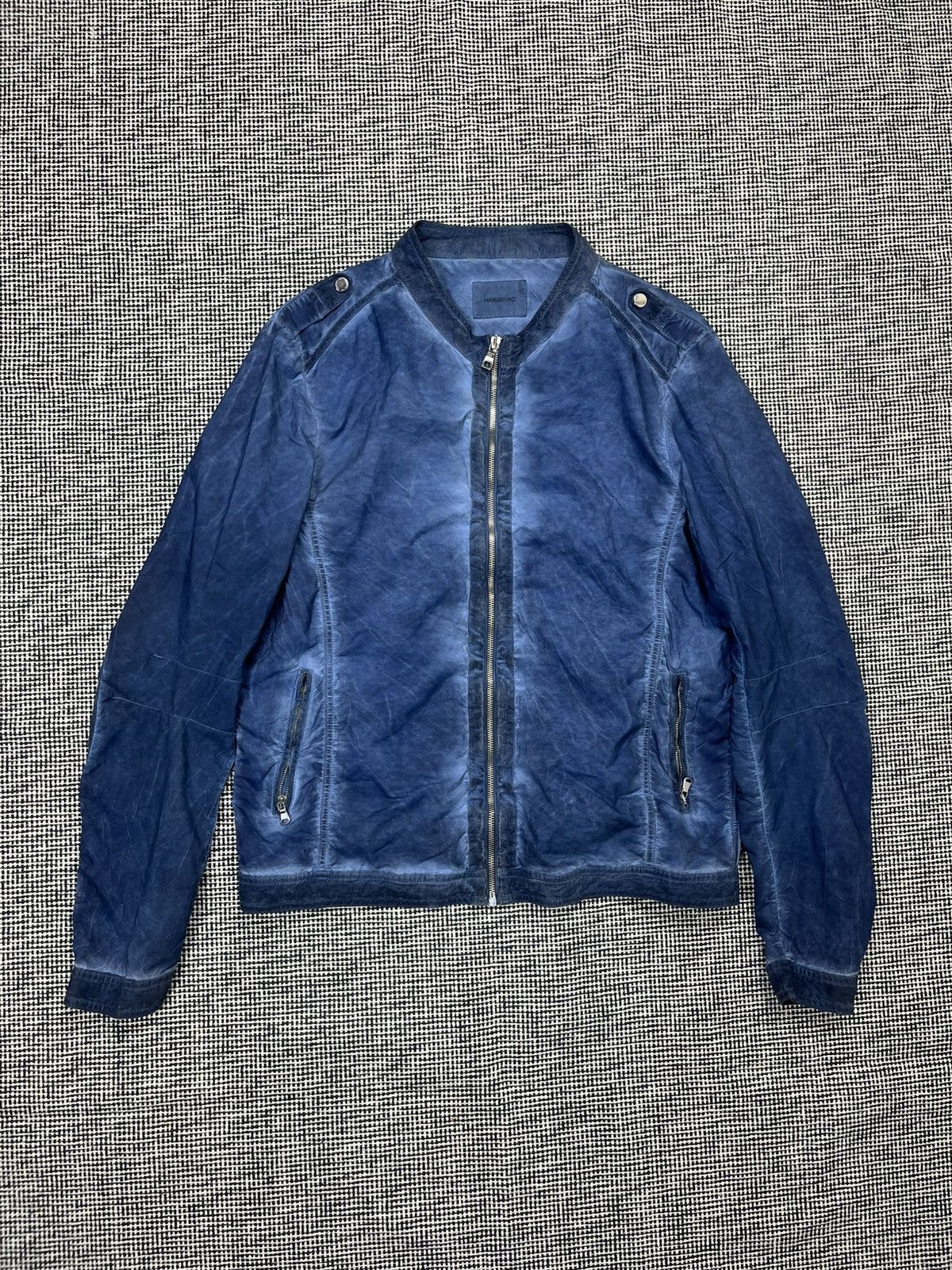 HAMAKI-HO × Japanese Brand hamaki-ho blue dyed biker bomber jacket Japanese style Size US L / EU 52-54 / 3 - 2 Thumbnail