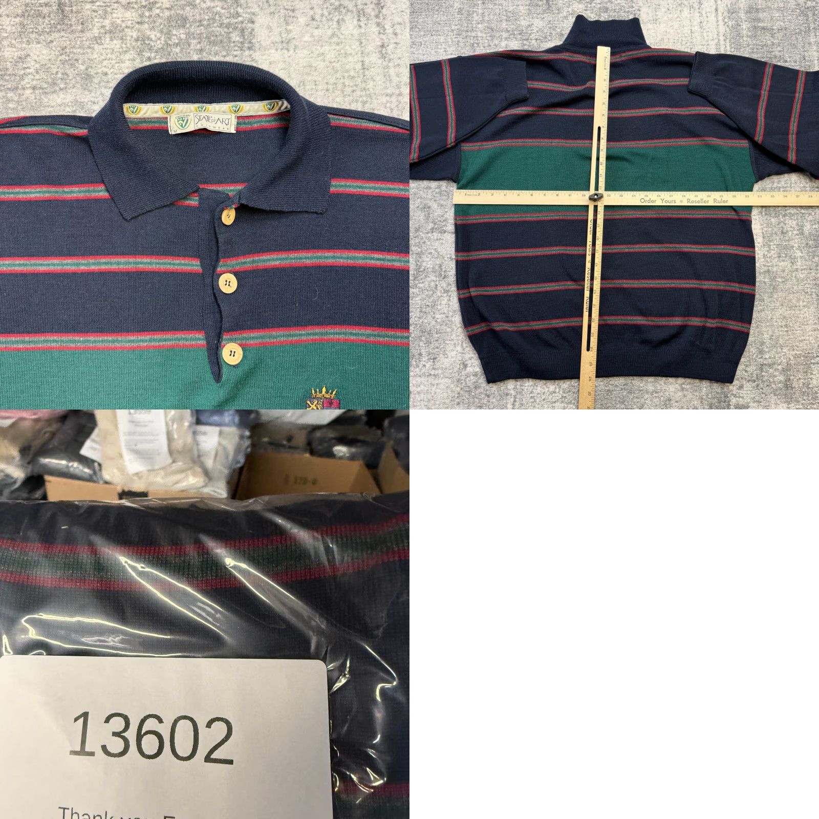 Vintage VINTAGE State of Art Sweater Shirt Men M Navy Striped Knit Pullover Crew Neck Wool Acrylic Knit Reg Regular Fall Winter Spring Mens Size US M / EU 48-50 / 2 - 8 Thumbnail