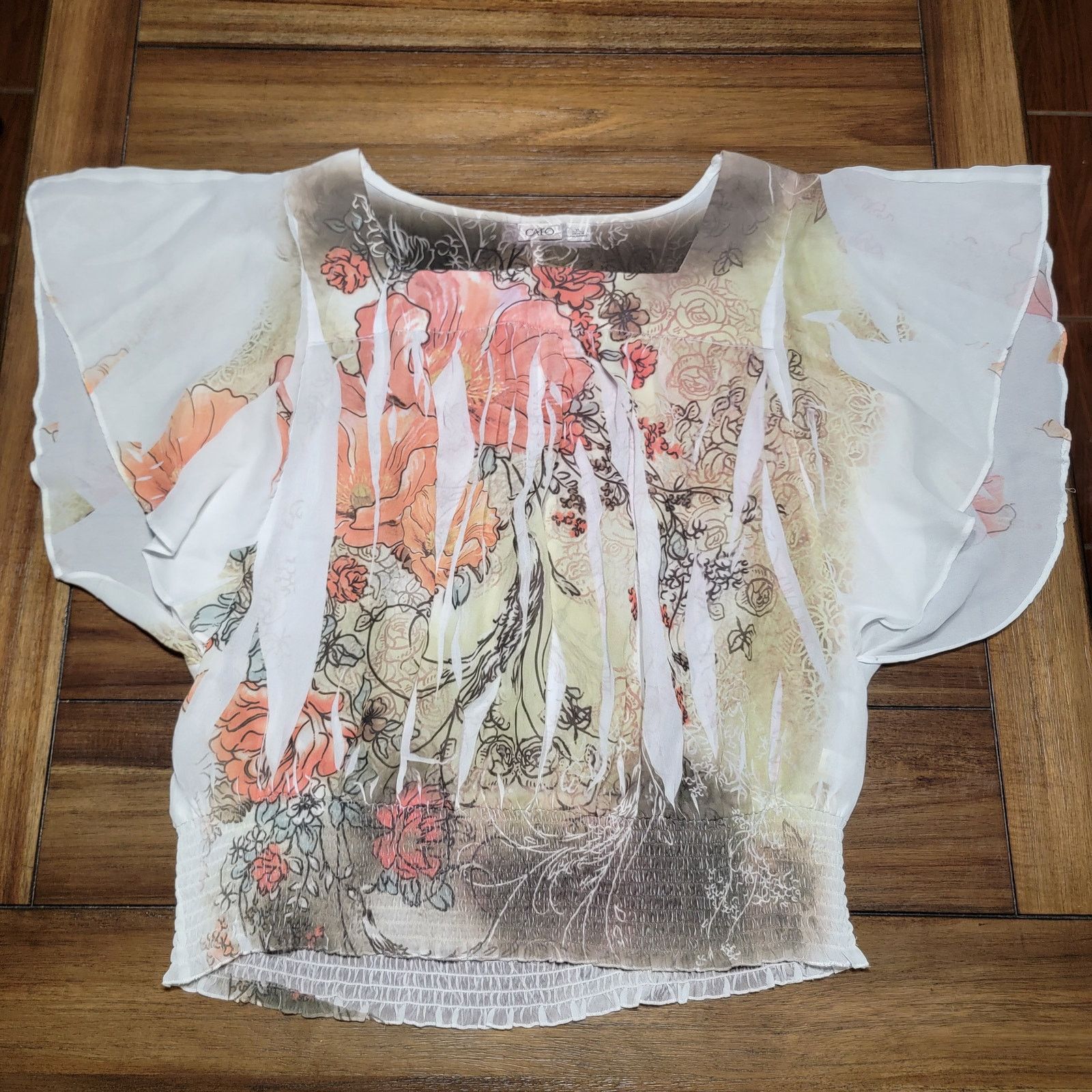 Other Cato Floral Abstract Blouse w/ Flare Arms - Size XL Size XL / US 12-14 / IT 48-50 - 1 Thumbnail