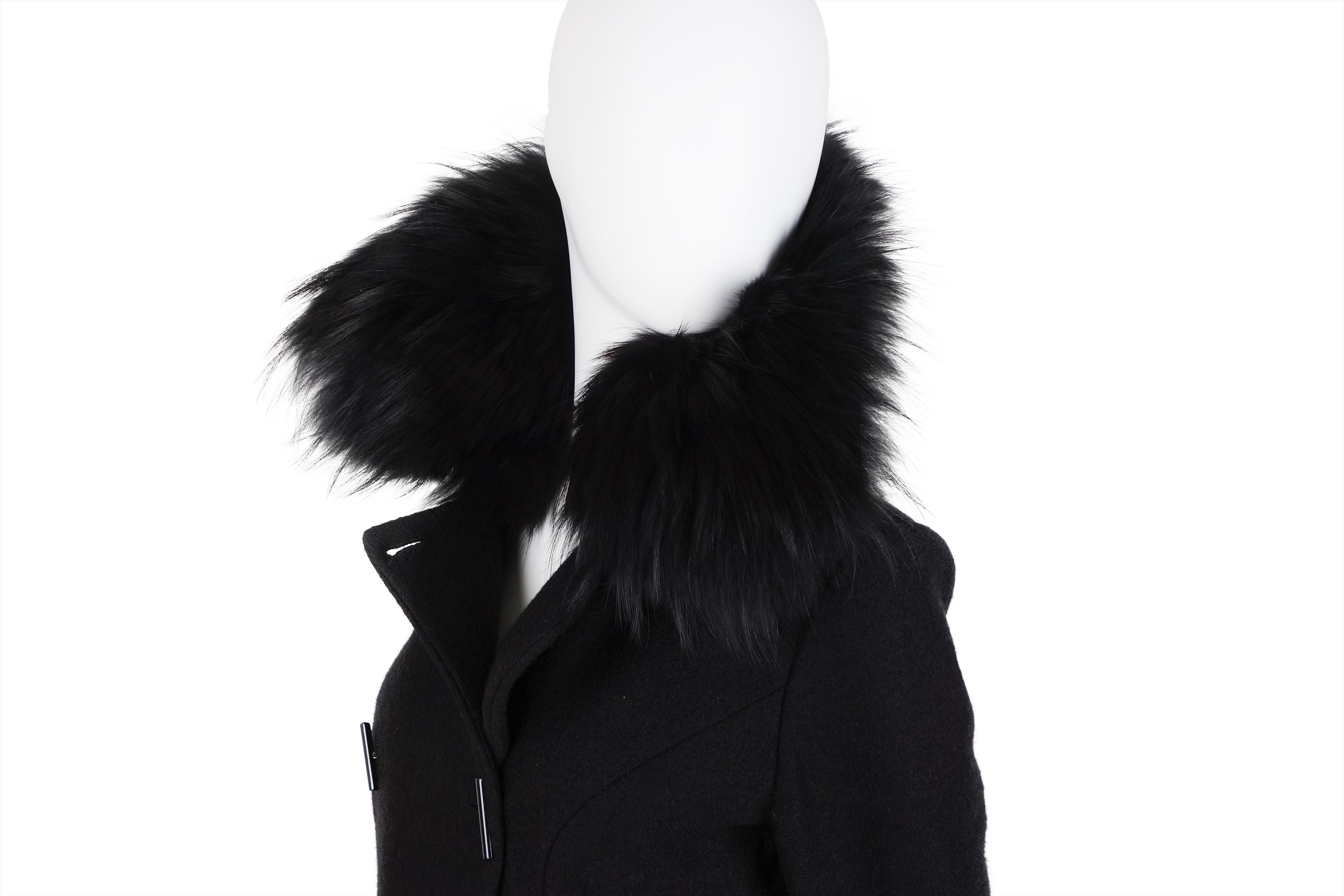 plein sud Plein Sud Wool Coat Fur Collar Long Jacket Faycal Amor US 4 Size XS / US 0-2 / IT 36-38 - 1 Thumbnail