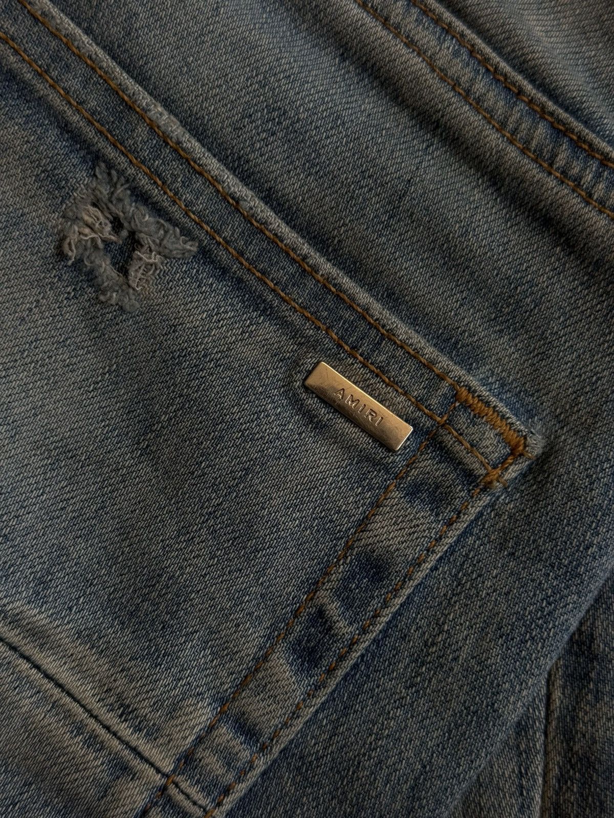 Amiri Amiri Distressed Blue Jeans Size 32 Size US 32 / EU 48 - 11 Thumbnail