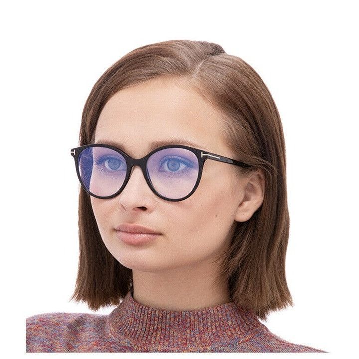 Tom Ford Tom Ford FT5742-B 053 Eyeglasses Havana 53mm Round Frame Size ONE SIZE - 2 Thumbnail