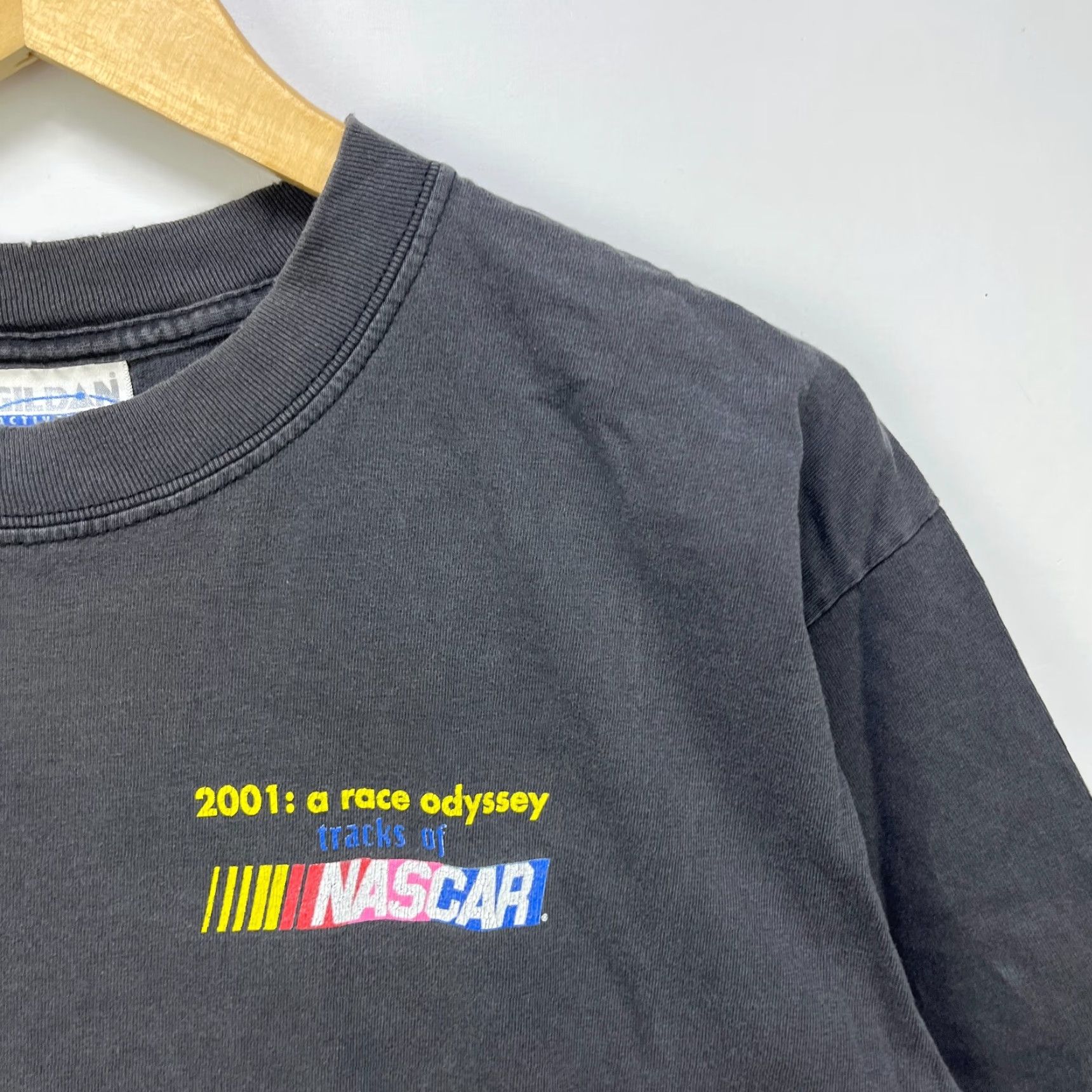 NASCAR VINTAGE NASCAR Race Odyssey Sun Faded Racing T-Shirt Large Black Men T-Shirt 90s Mens Size US L / EU 52-54 / 3 - 5 Thumbnail