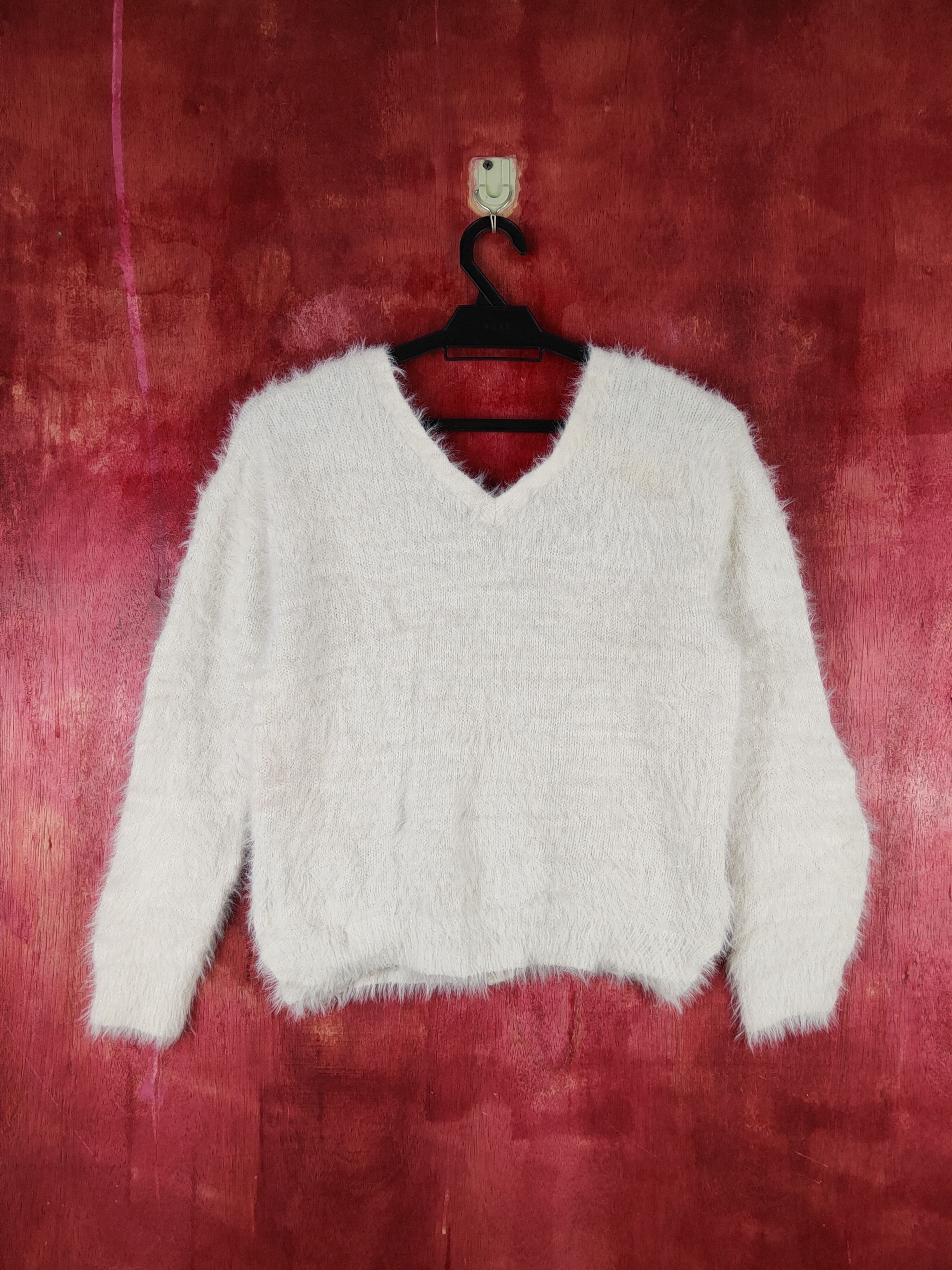 Homespun Knitwear × Japanese Brand May Pretty White Shag Shaggy Fur Mohair Knitwear #S1963 Size XS / US 0-2 / IT 36-38 - 7 Thumbnail