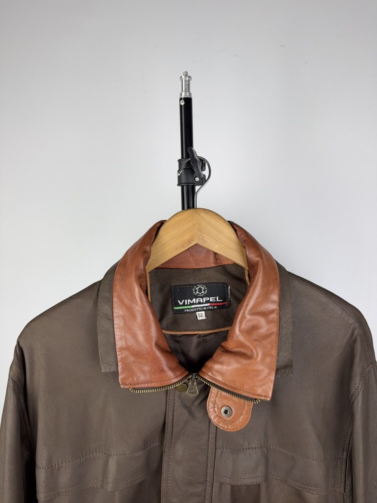 Other Vintage 90s VIMAPEL Leather Bomber Jacket Made in Italy 52 Size US L / EU 52-54 / 3 - 2 Thumbnail