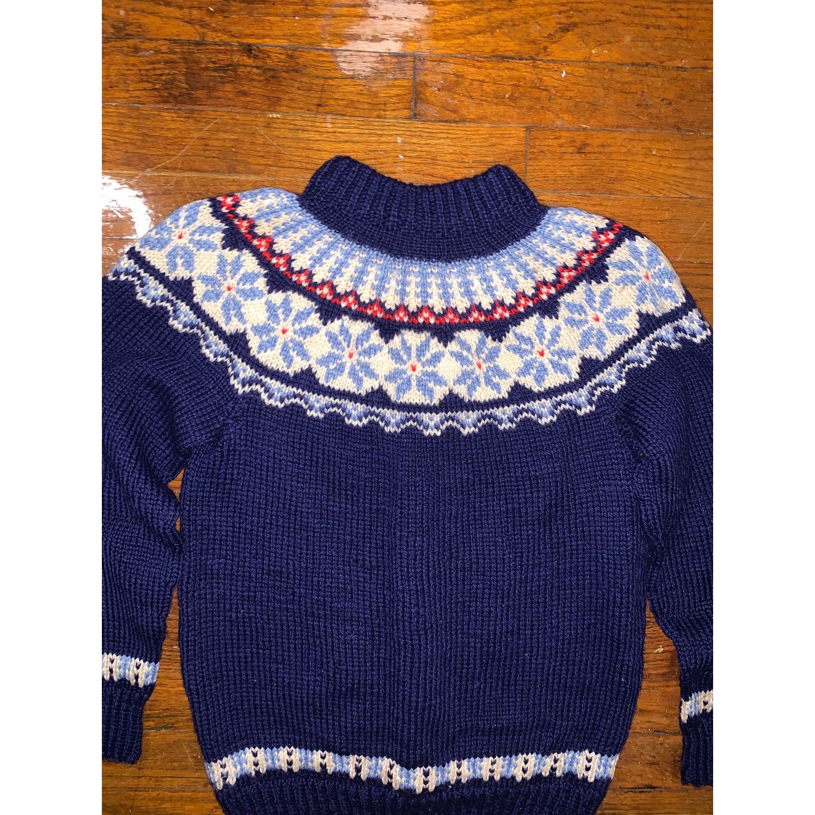Other × Vintage Vintage Nordic Fair Isle Wool Cardigan Navy Yoke Sweater S Size S / US 4 / IT 40 - 10 Thumbnail