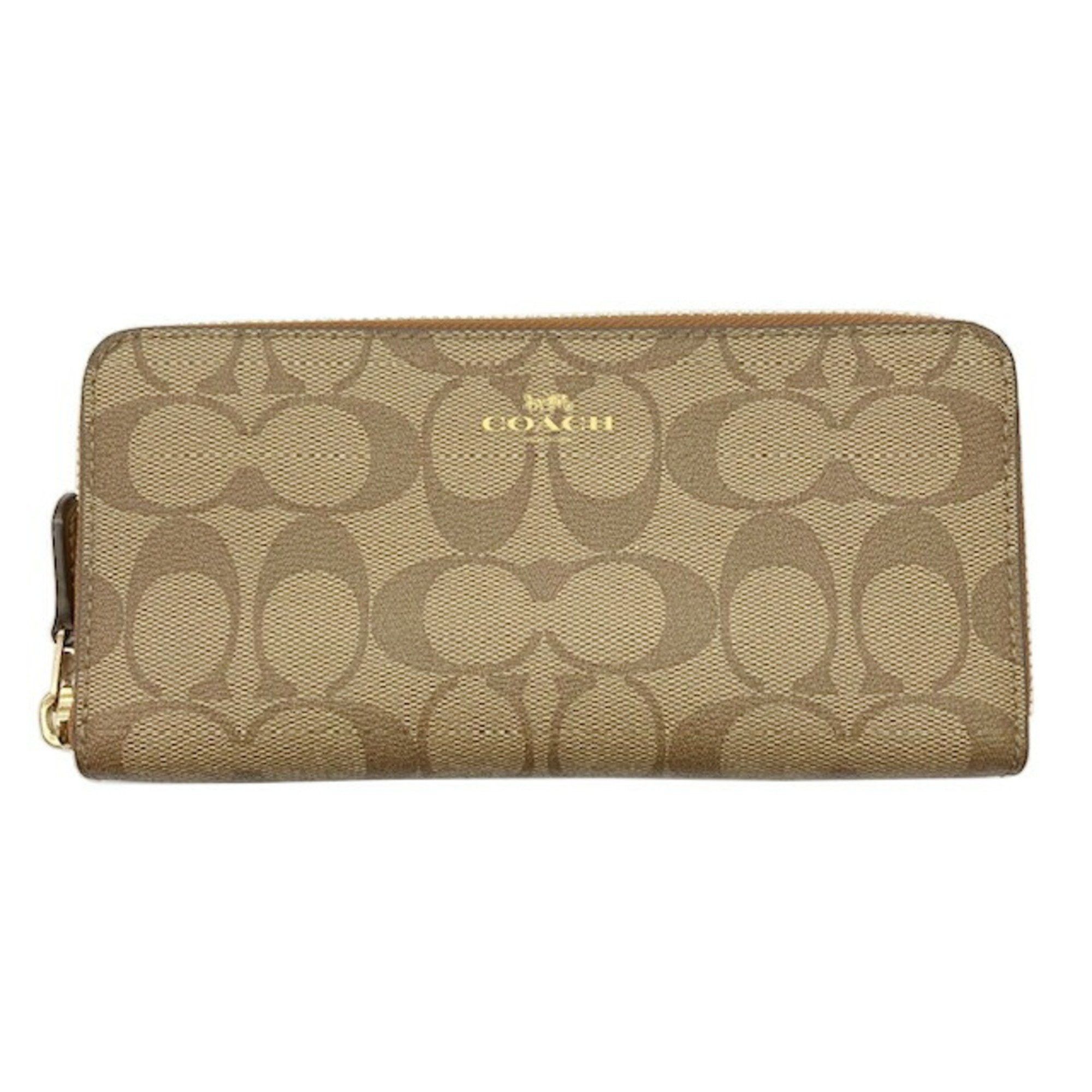 Coach COACH Signature Round Long Wallet F59267 Brown Size ONE SIZE - 1 Thumbnail
