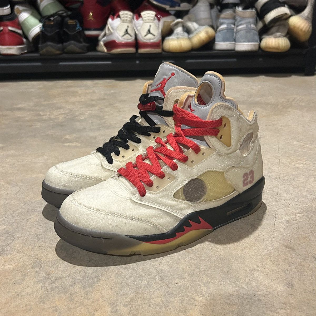 Jordan Brand × Nike × Off-White Air Jordan 5 Retro Off-White Sail 2020 US 7.5 Size US 7.5 / EU 40-41 - 2 Thumbnail