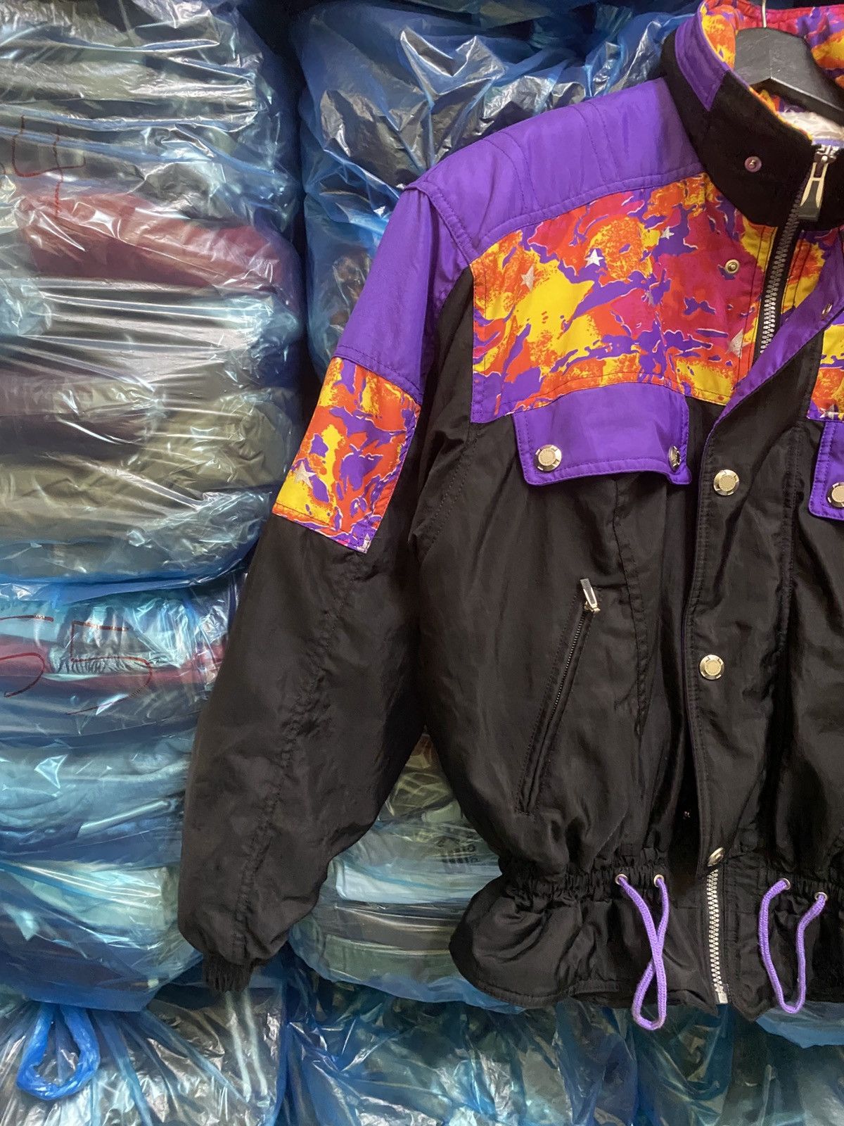 CB Sports Vintage Perjeni Sport Purple Abstract Windbreaker Jacket Size US M / EU 48-50 / 2 - 5 Thumbnail