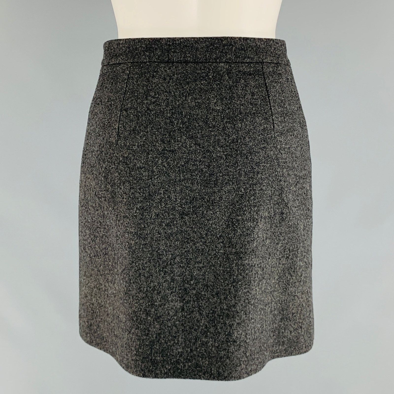 Gucci GUCCI Size 0 Grey Wool Cashmere A-Line Mini Skirt Size 25" / US 0 / IT 36 - 3 Thumbnail