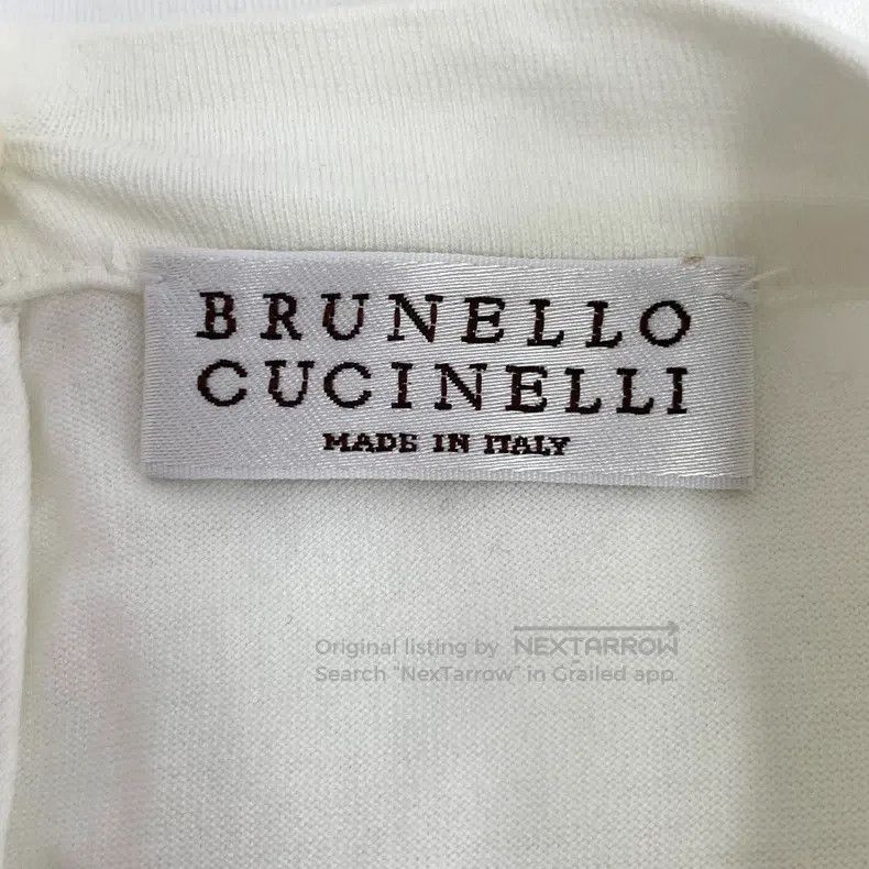 Brunello Cucinelli Brunello Cucinelli White beaded mixed cotton crewneck shor Size US L / EU 52-54 / 3 - 5 Thumbnail