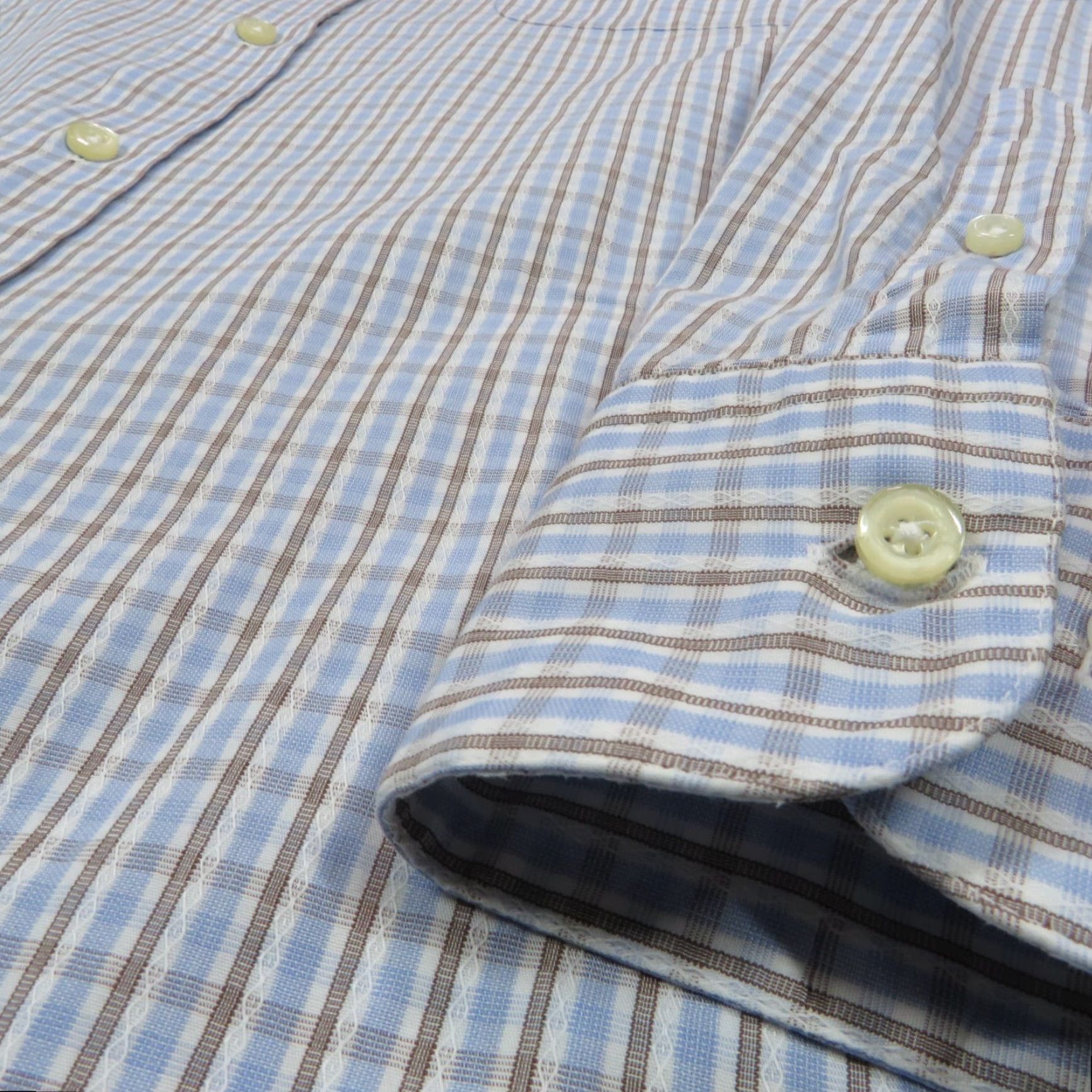 Canali Canali Shirt Mens Large Blue White Check Classic 25" Sleeve Sportswear Pocket Size US L / EU 52-54 / 3 - 4 Thumbnail