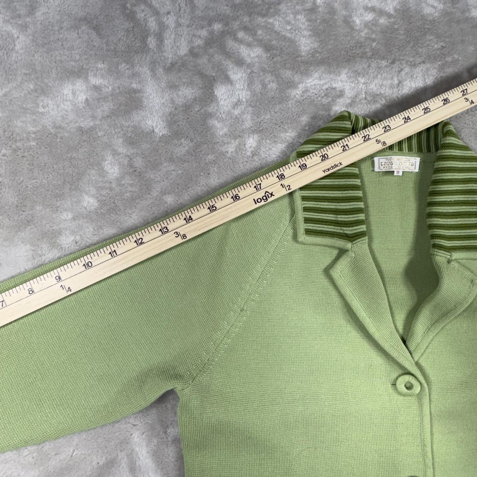 Unknown London Cardigan Women's 10 Mint Green Pure Wool Double Knitted Size L / US 10 / IT 46 - 7 Thumbnail