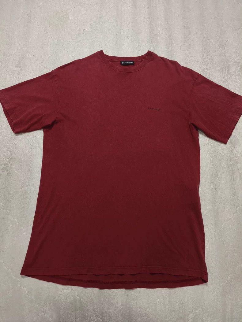 Balenciaga Balenciaga Small letter logo Burgundy short-sleeved T-shirt Size US XS / EU 42 / 0 - 1 Thumbnail