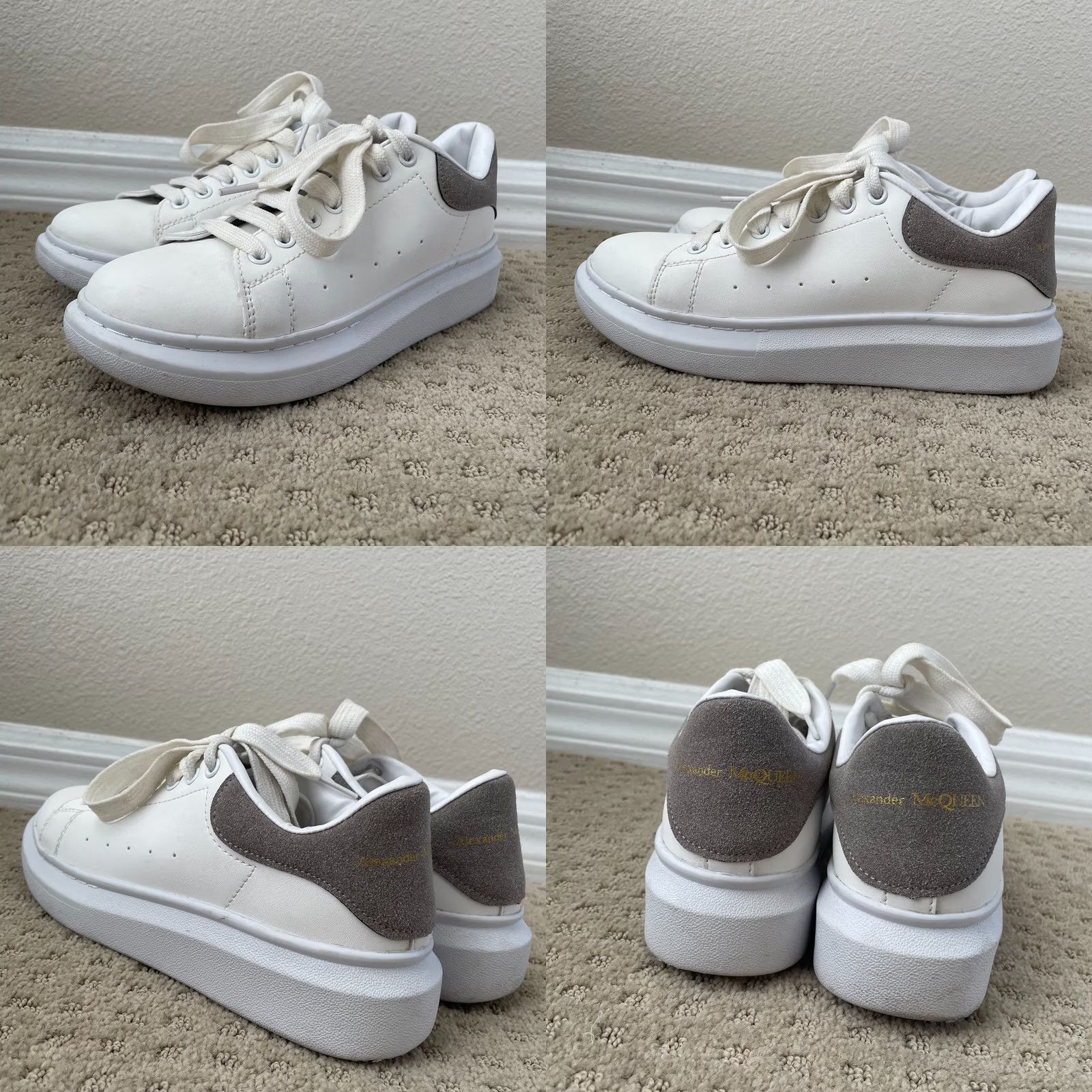 Alexander McQueen Alexander McQueen Oversized Sneaker White Grey EU 39 US 9 Women Leather Lining Rubber Sole Casual Walking Designer Shoes Size US 9 / IT 39 - 8 Thumbnail