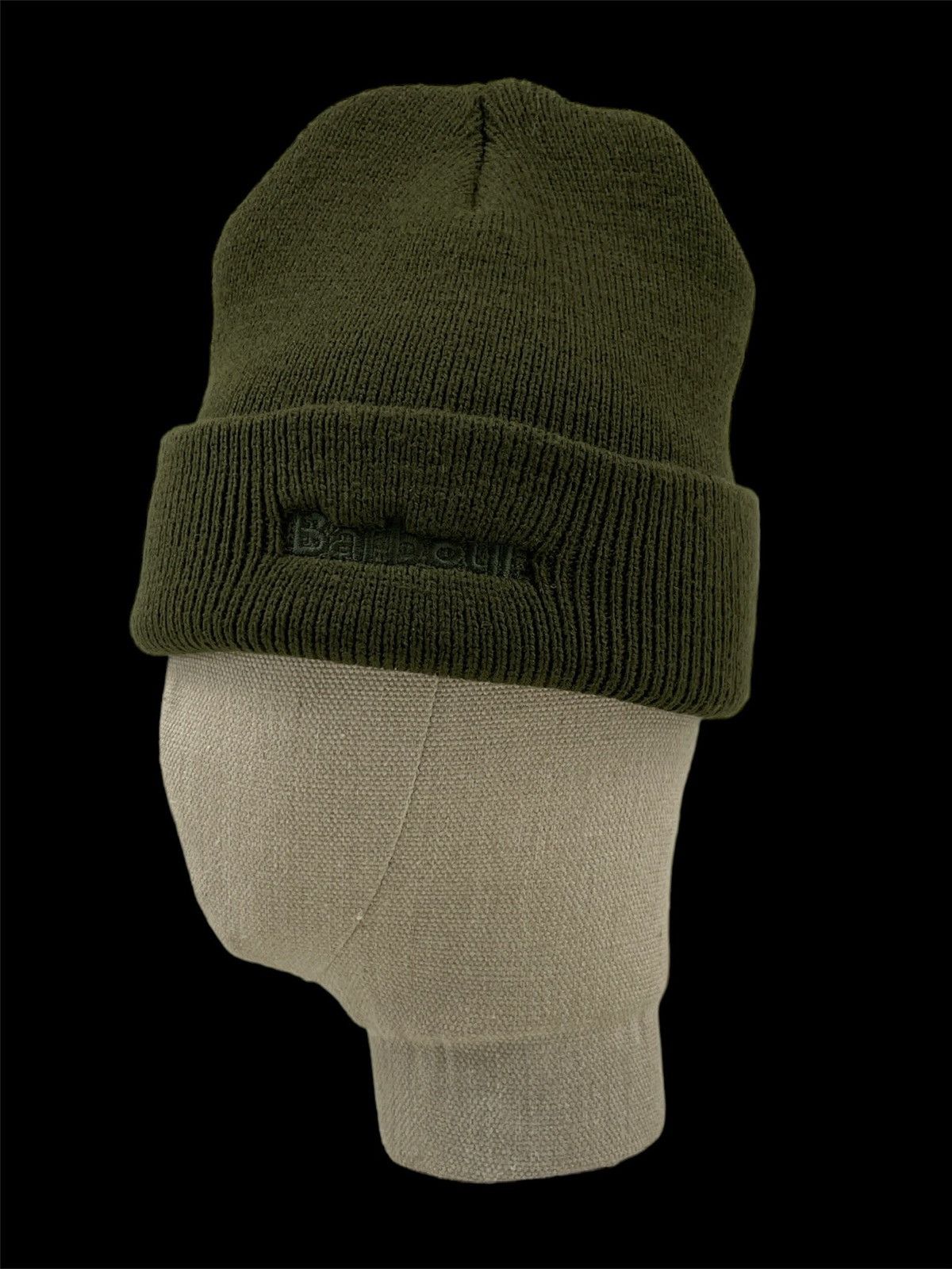 Barbour Unisex D385 England Ribbed Embroidered Logo Green Beanie Hat Size ONE SIZE - 5 Thumbnail