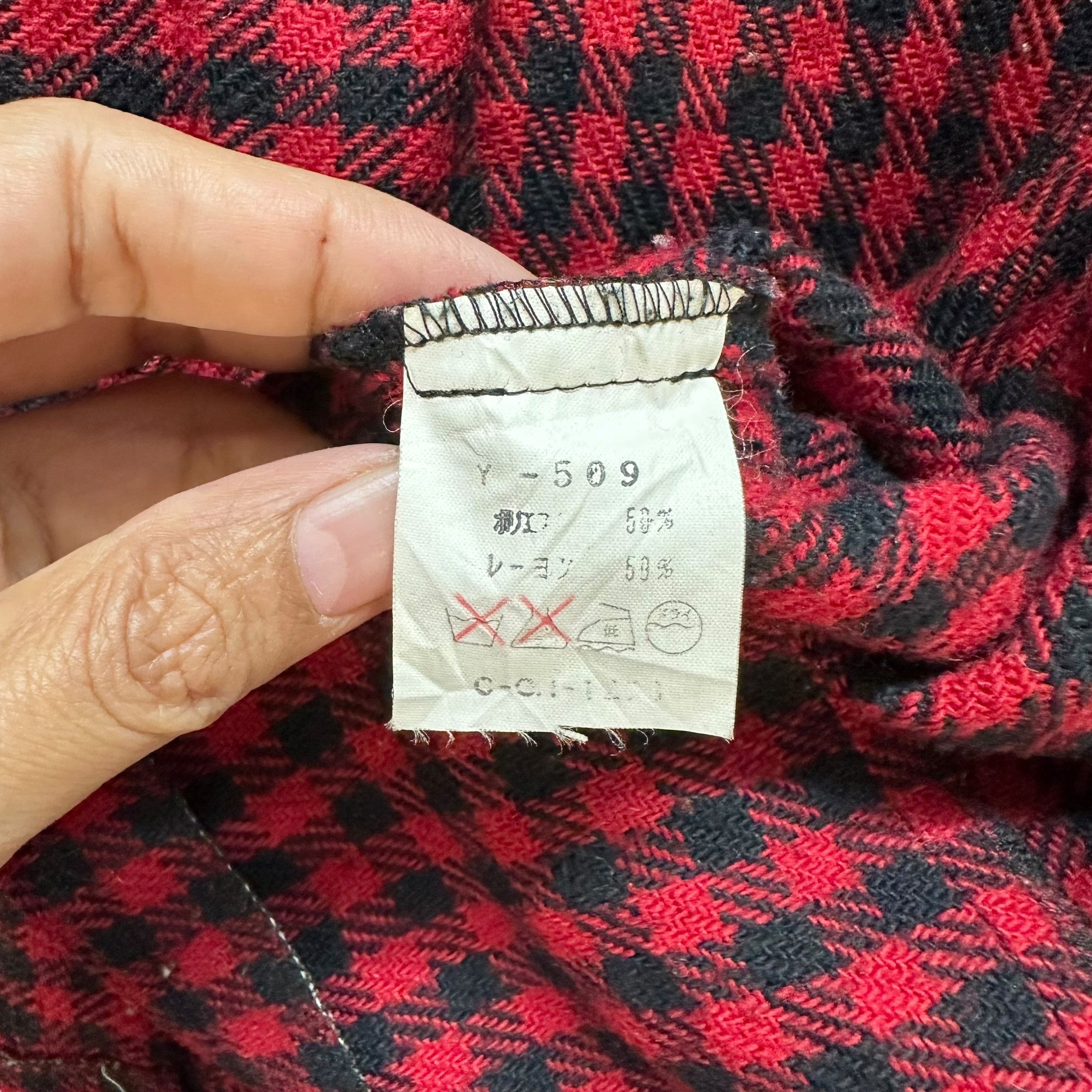 Vintage Vintage 90's PASTEL HOUSE Red Checked Crop Jacket #A71-1727 Size M / US 6-8 / IT 42-44 - 10 Thumbnail