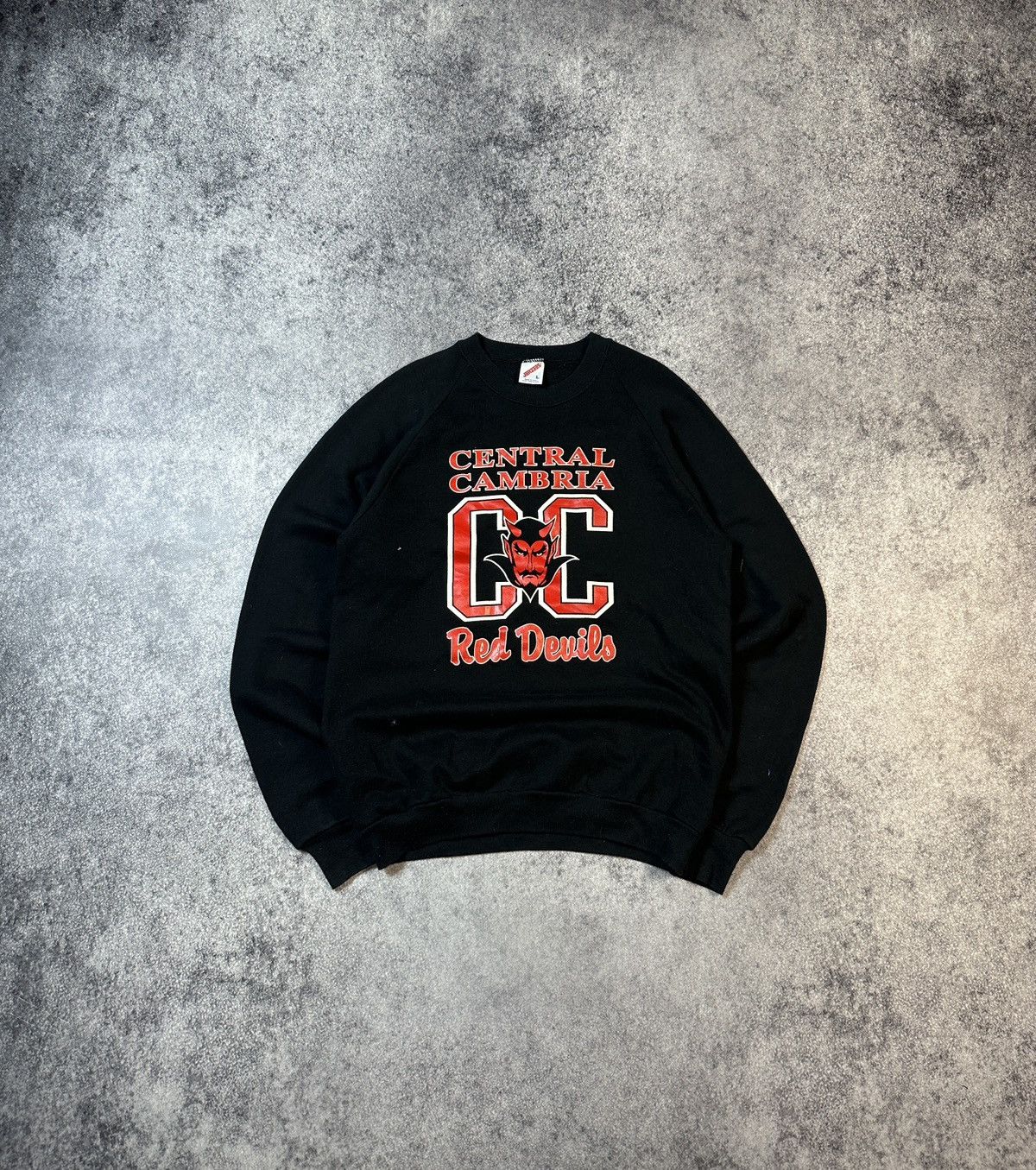 Jerzees Vintage Central Cambria Red Devils Big Logo Back Rare USA L Size US L / EU 52-54 / 3 - 1 Thumbnail