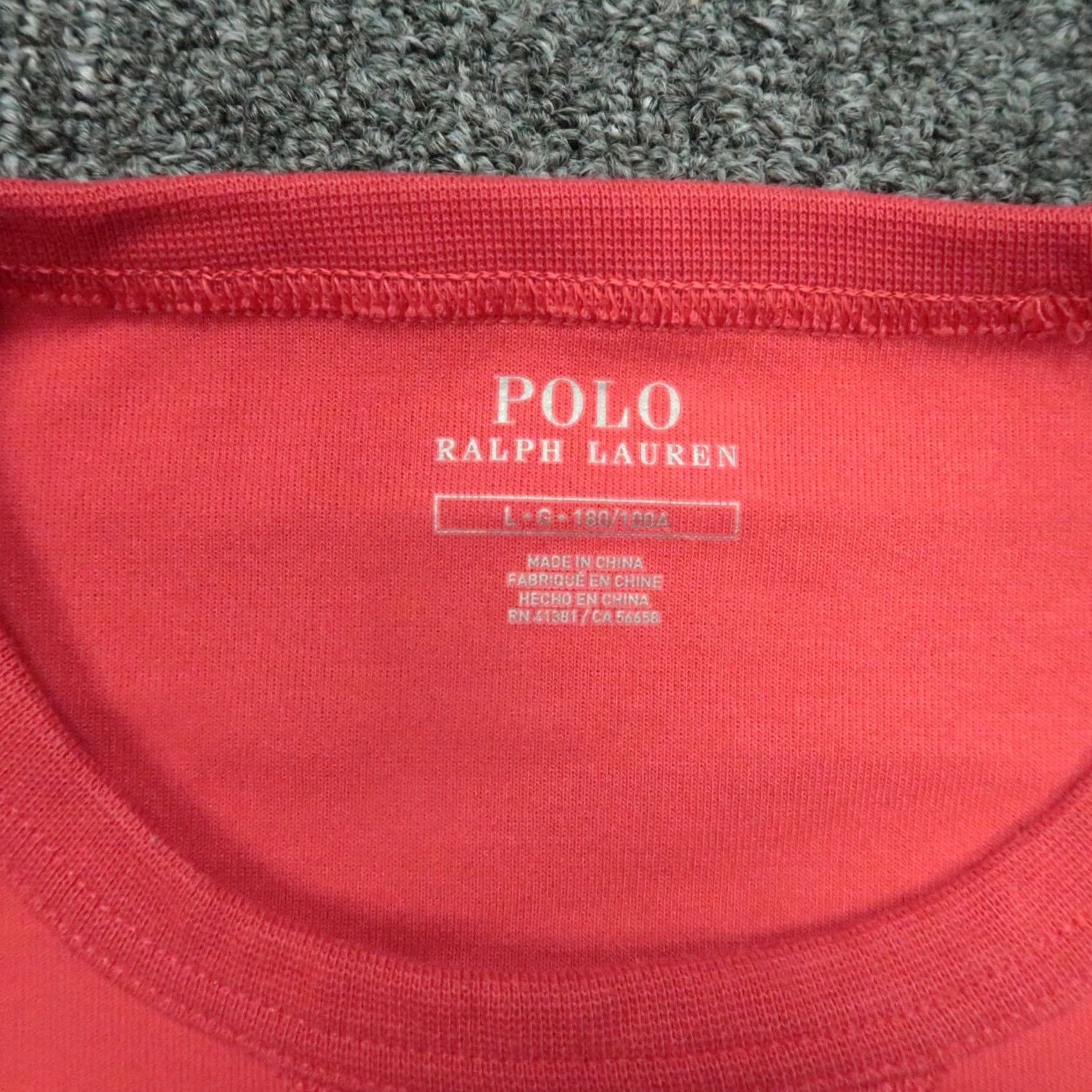 Polo Ralph Lauren Polo Ralph Lauren Sweatshirt Men Large Red Crew Pullover Jumper Embossed Size US L / EU 52-54 / 3 - 3 Thumbnail