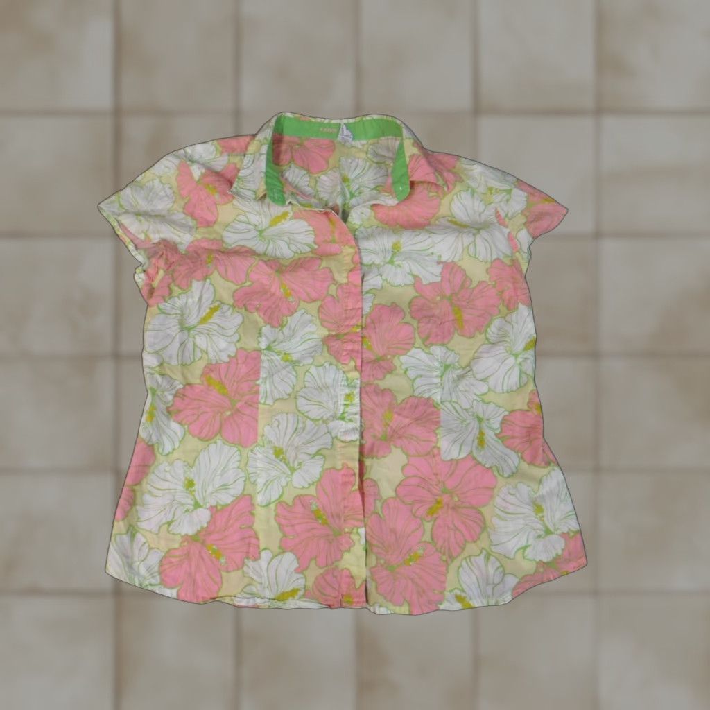Izod Izod Womens Blouse PM Petites pink floral button down Size M / US 6-8 / IT 42-44 - 1 Thumbnail
