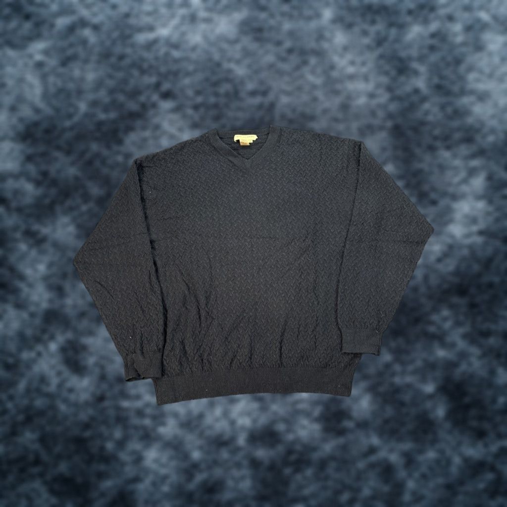Vintage Tricots St Raphael Sweater Mens Large Black V-Neck Pullover Silk Cashmere Knit Size US L / EU 52-54 / 3 - 1 Thumbnail