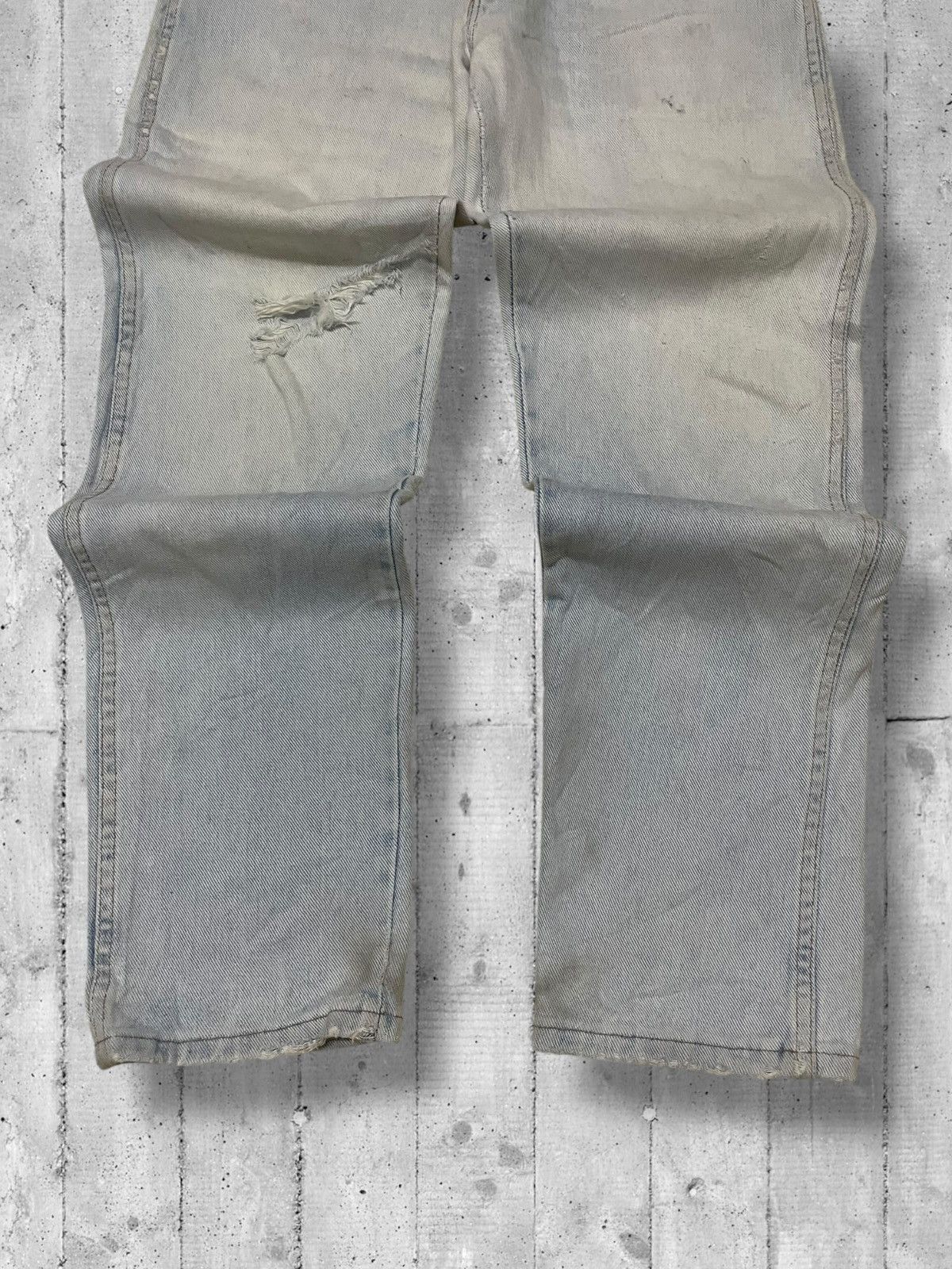 Designer × Vintage × Wrangler Vintage 1990s Designer Wrangler Blue Wash Distressed Denim Size US 30 / EU 46 - 3 Thumbnail