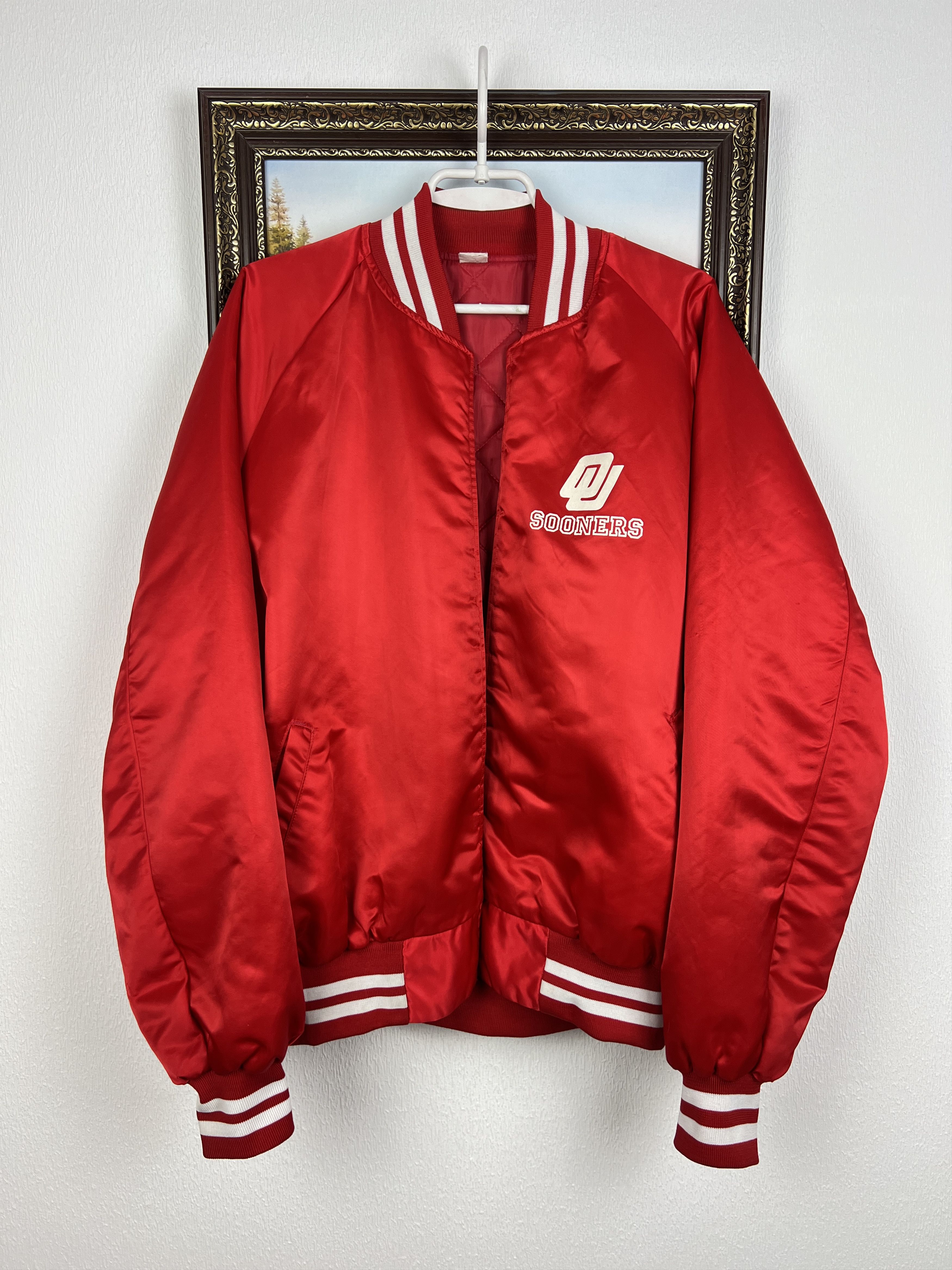 Vintage University of Oklahoma Sooners NCAA Football Jacket Bomber Size US XXL / EU 58 / 5 - 2 Thumbnail