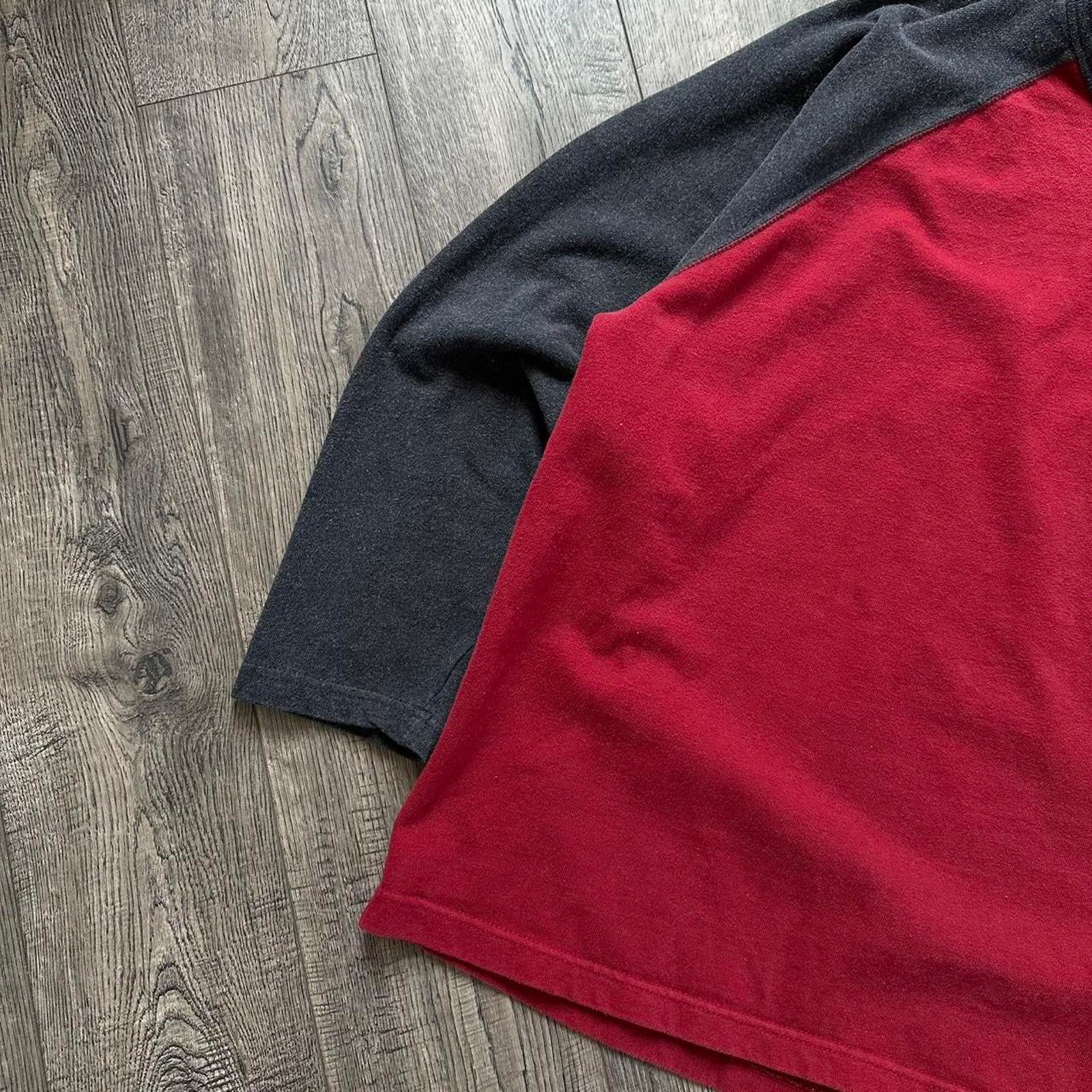 Old Navy × Vintage Vintage Y2K Old Navy Blank Basic Red Skater Longsleeve Shirt Size US XXL / EU 58 / 5 - 8 Thumbnail