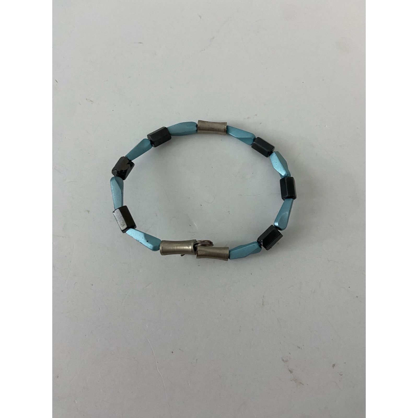 Other Handmade metallic blue gray and silver skinny cuff bracelet Size ONE SIZE - 3 Thumbnail