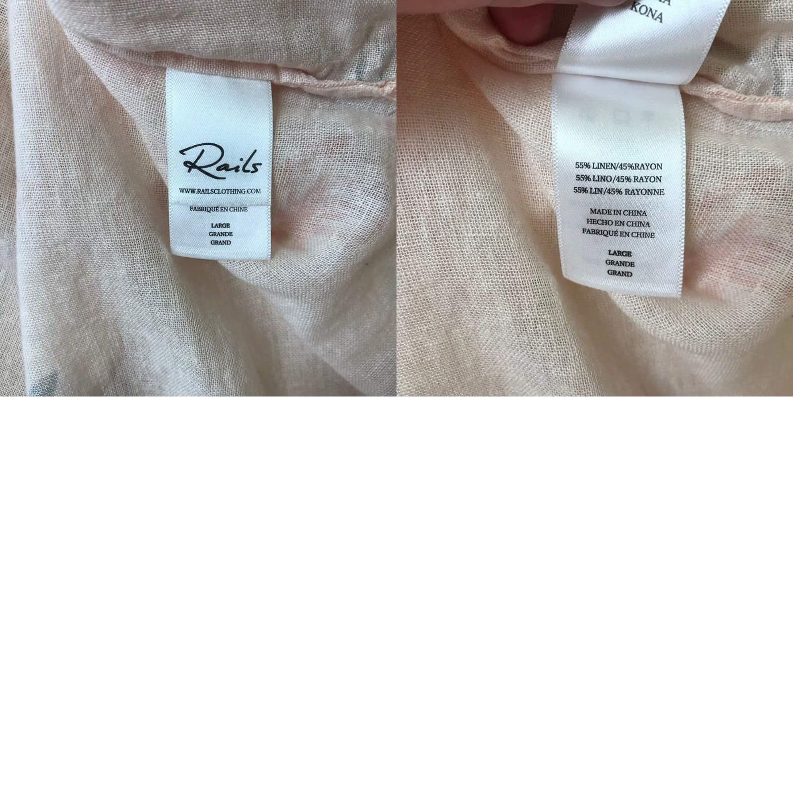 Rails Rails Maui Tropical Print Linen Blend Button Down Shirt Peach Pink Womens Large Size L / US 10 / IT 46 - 8 Thumbnail