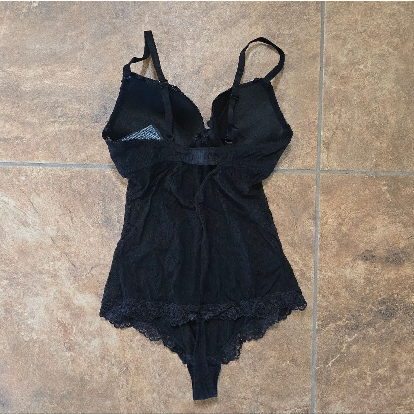 H&M Black | H&M | Lace Detailed Bodysuit Lingerie Size ONE SIZE - 2 Thumbnail