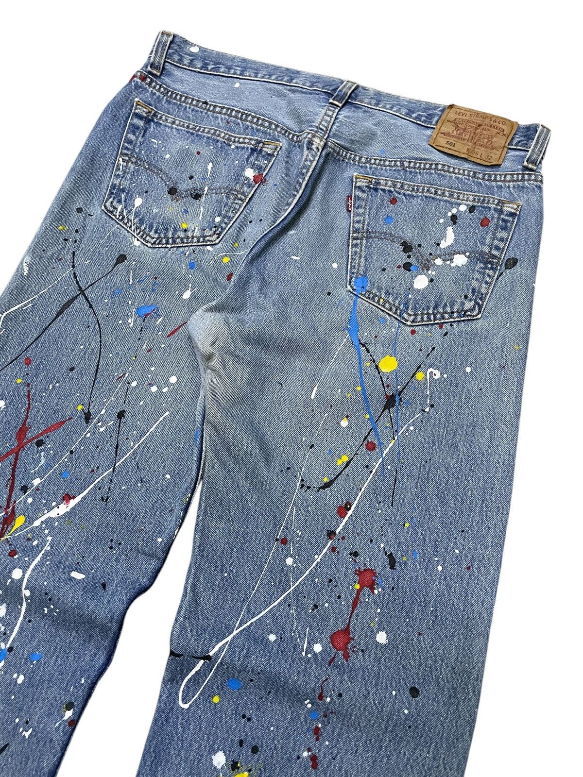Hysteric Glamour × Levi's × Seditionaries Vintage Levis 501 Riot Poems Paint Splatter Jeans Size US 34 / EU 50 - 17 Thumbnail