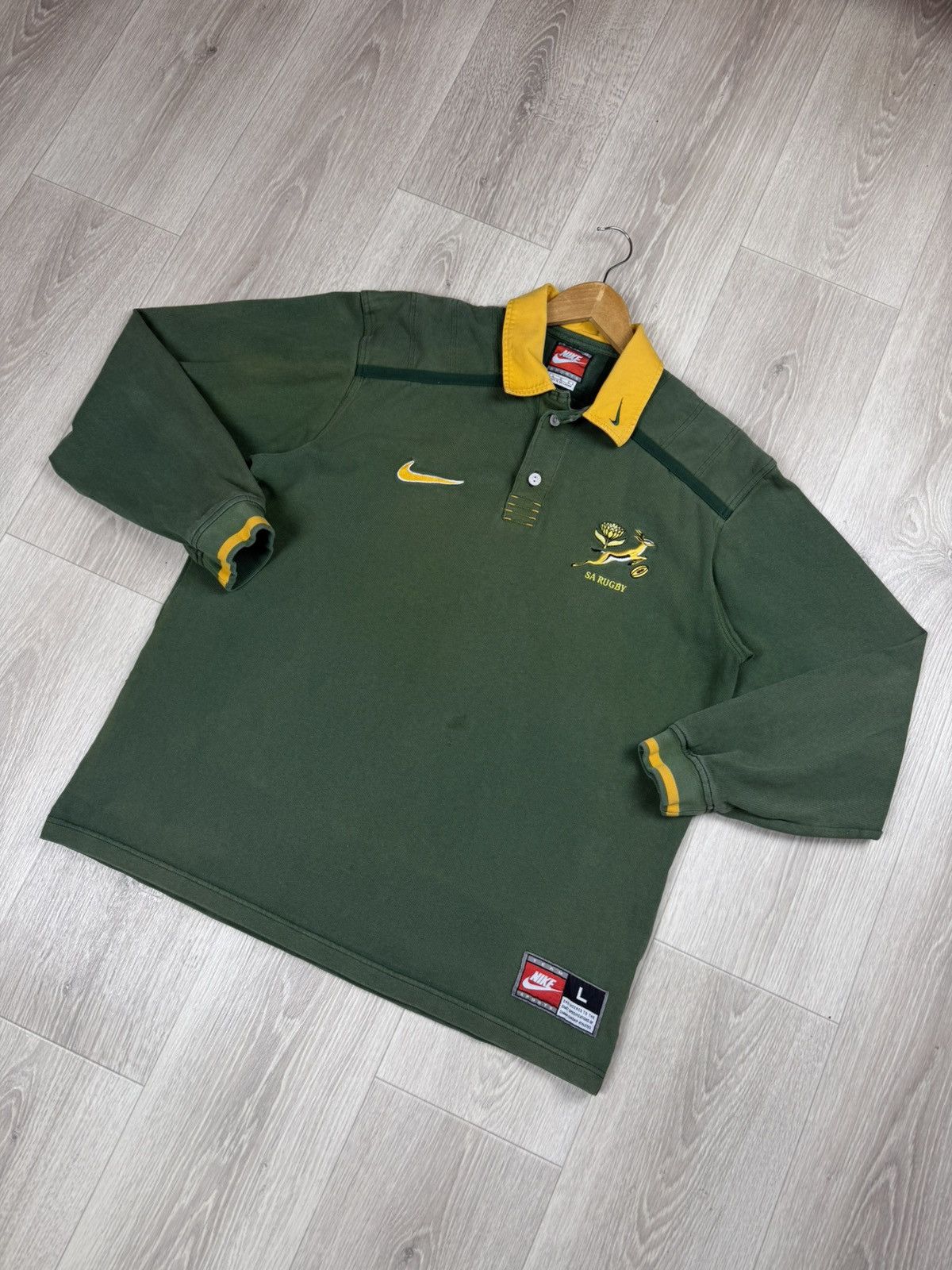 Nike Vintage Nike South Africa SA 1998-99 Rugby Jersey Polo Shirt Size US L / EU 52-54 / 3 - 3 Thumbnail