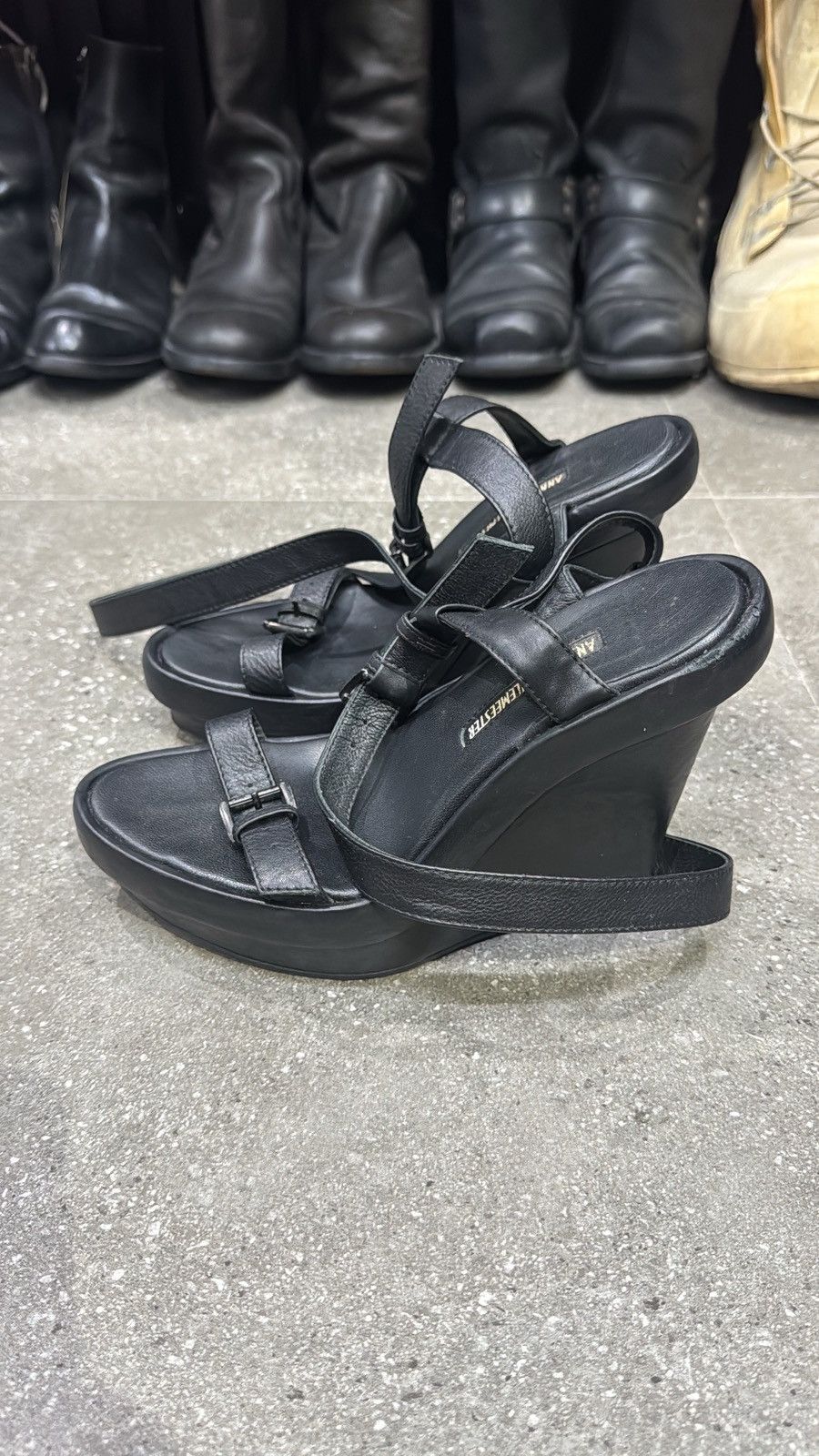 Ann Demeulemeester Ann Demeulemeester Platform Ankle Strap Sandals Size US 5 / IT 35 - 10 Thumbnail