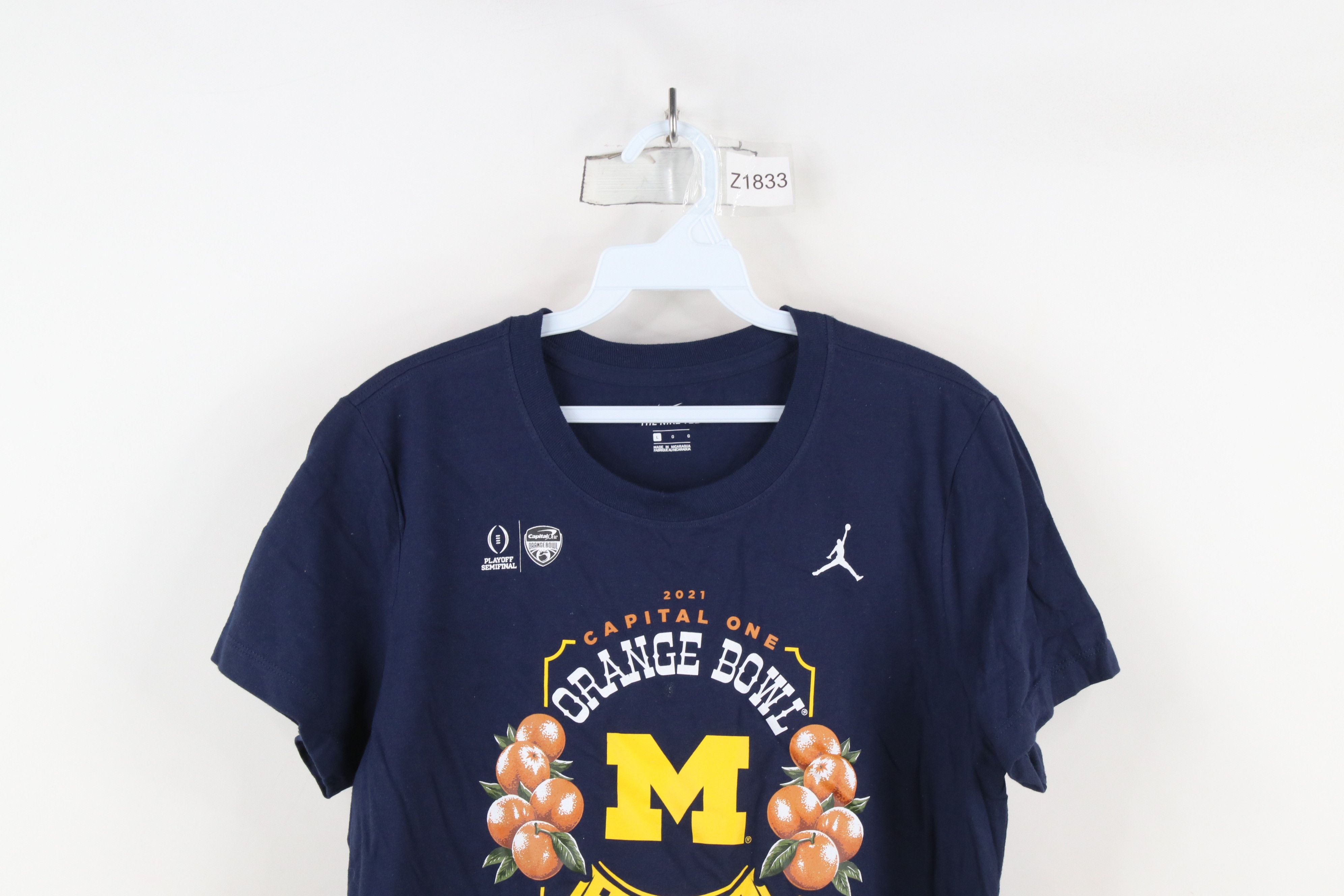 Nike × Vintage Nike Bowl University of Michigan Football T-Shirt Blue Size L / US 10 / IT 46 - 2 Thumbnail