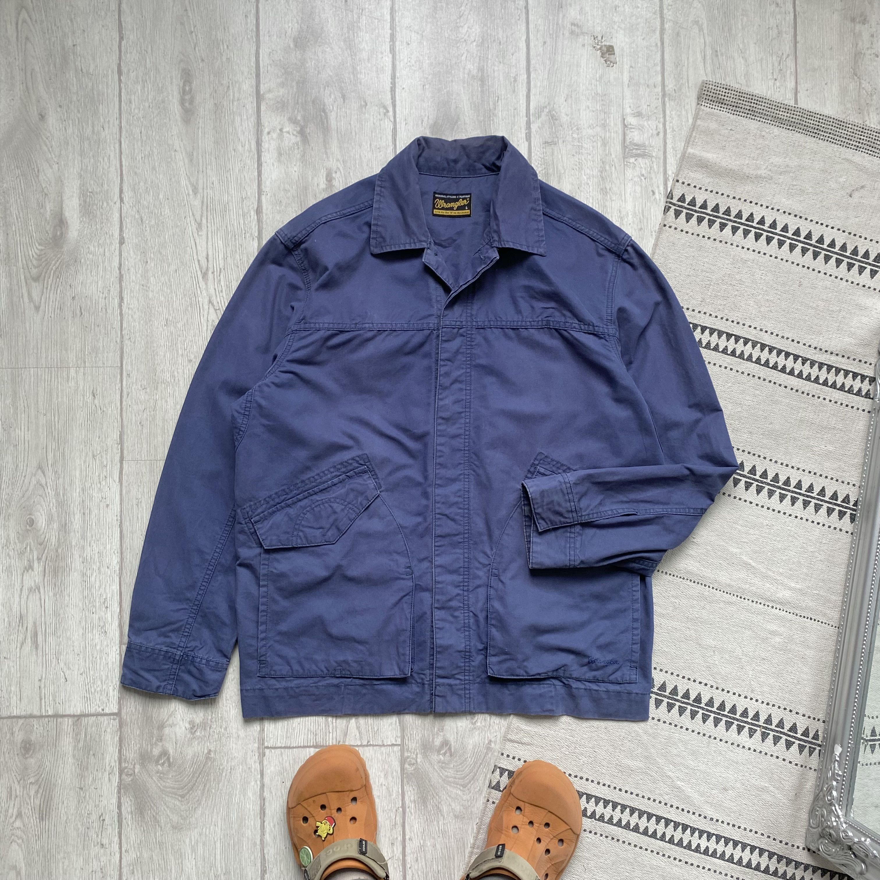 Le Laboureur Vintage 90s Faded Wrangler work jacket Sanfor French Chore Size US L / EU 52-54 / 3 - 10 Thumbnail
