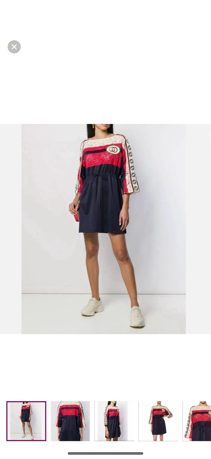 Gucci Gucci size medium monogram sleeves drawstring dress Size M / US 6-8 / IT 42-44 - 1 Thumbnail