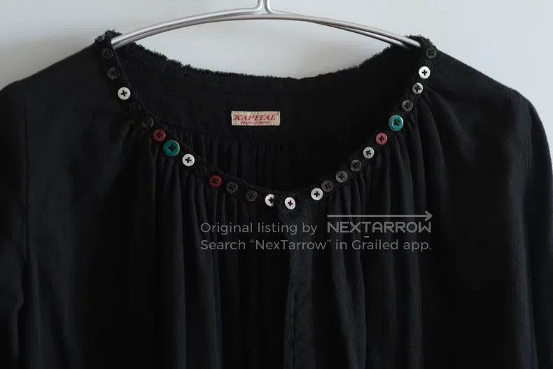 Kapital Kapital Natural color buckle black cotton shirt Size US XS / EU 42 / 0 - 2 Thumbnail