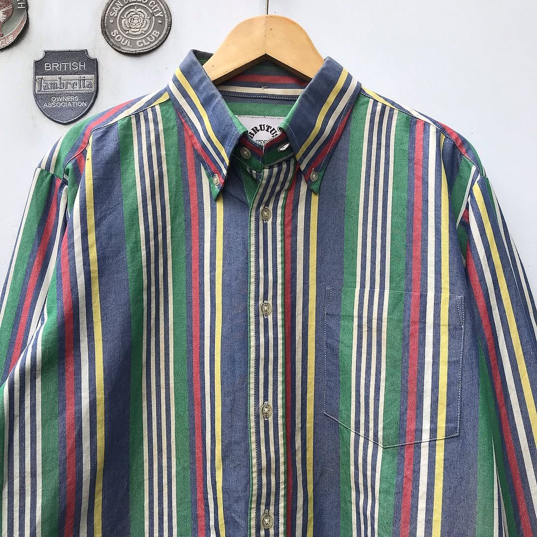 Brutus × Other UK Vintage Brutus Trimfit London the Candy Stripe Oxford Colar Size US XL / EU 56 / 4 - 3 Thumbnail