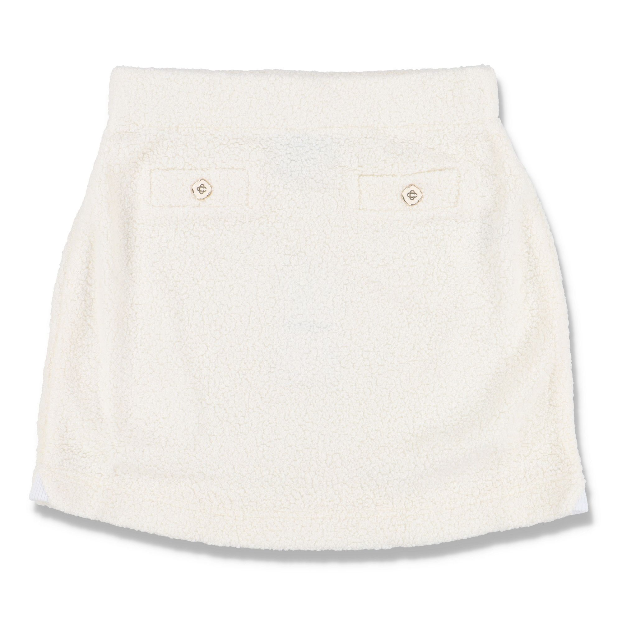 Casablanca White Terry Button Logo Mini Skirt Size 27" / US 4 / IT 40 - 1 Thumbnail