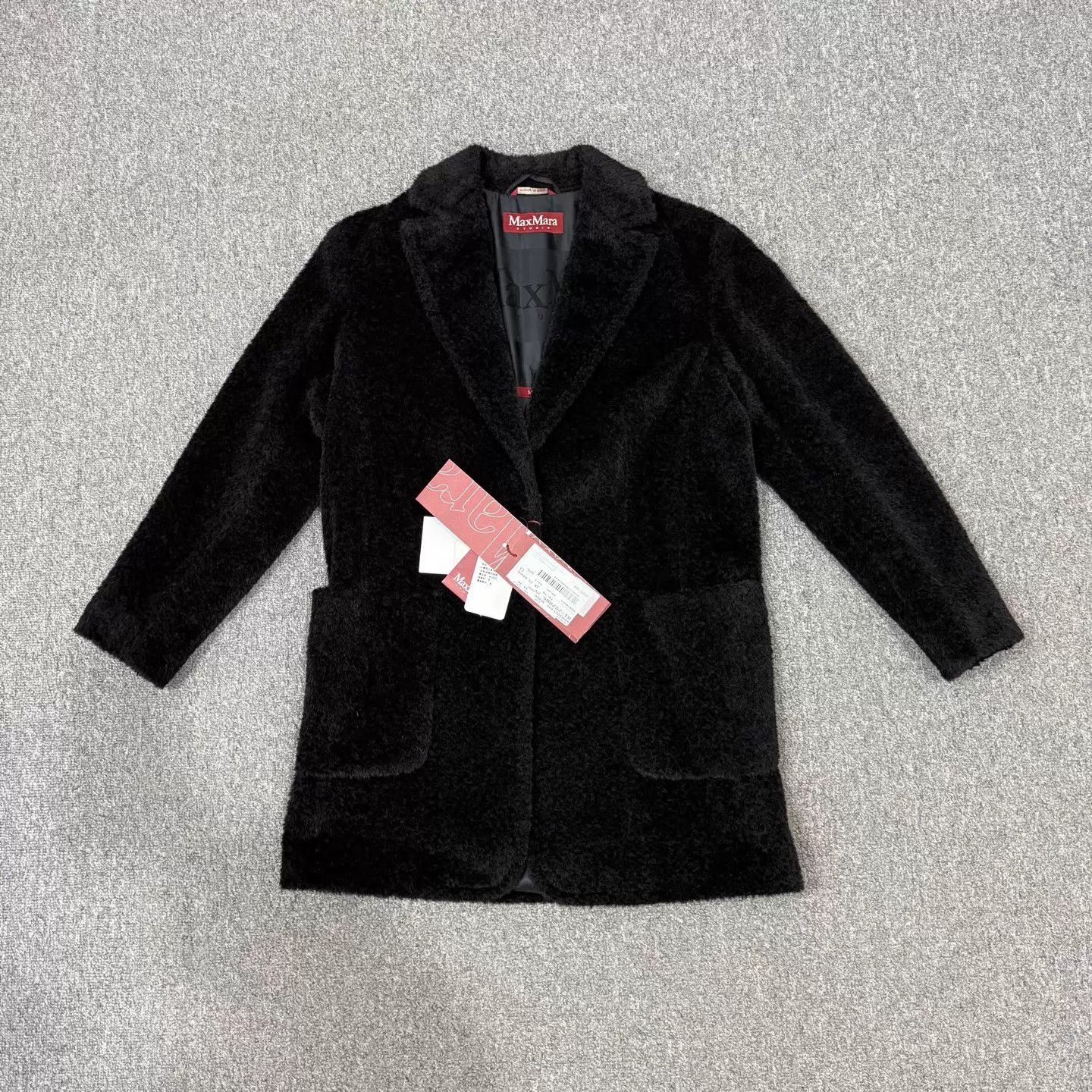 Max Mara Maxmara black teddy wool cappotto blazer NWT IT 32 Size XS / US 0-2 / IT 36-38 - 1 Thumbnail