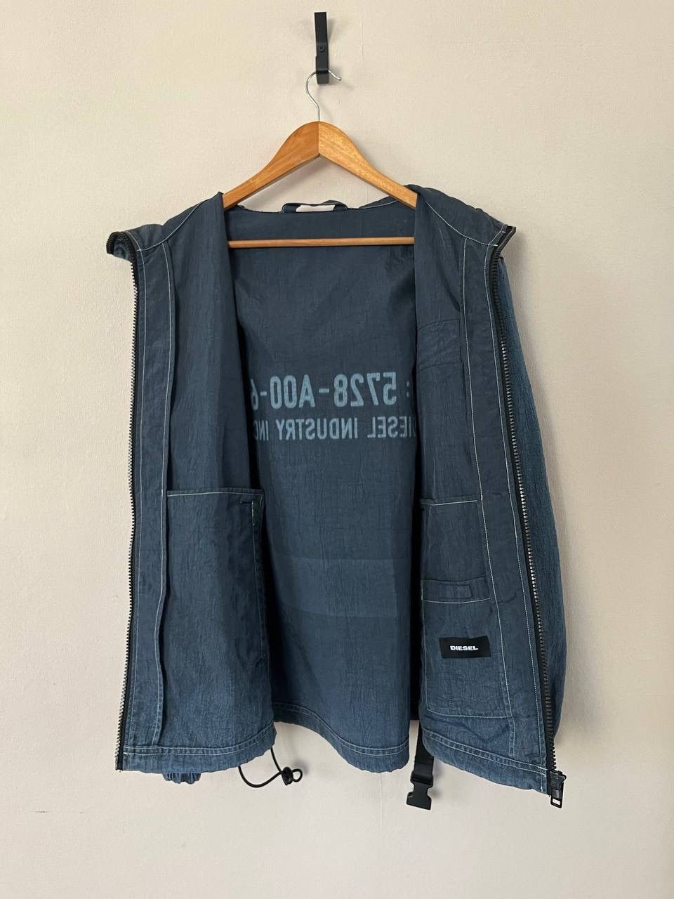 Diesel Diesel Men's Blue Hooded Jacket Zip Buckle Drawstring Size S Size US S / EU 44-46 / 1 - 11 Thumbnail