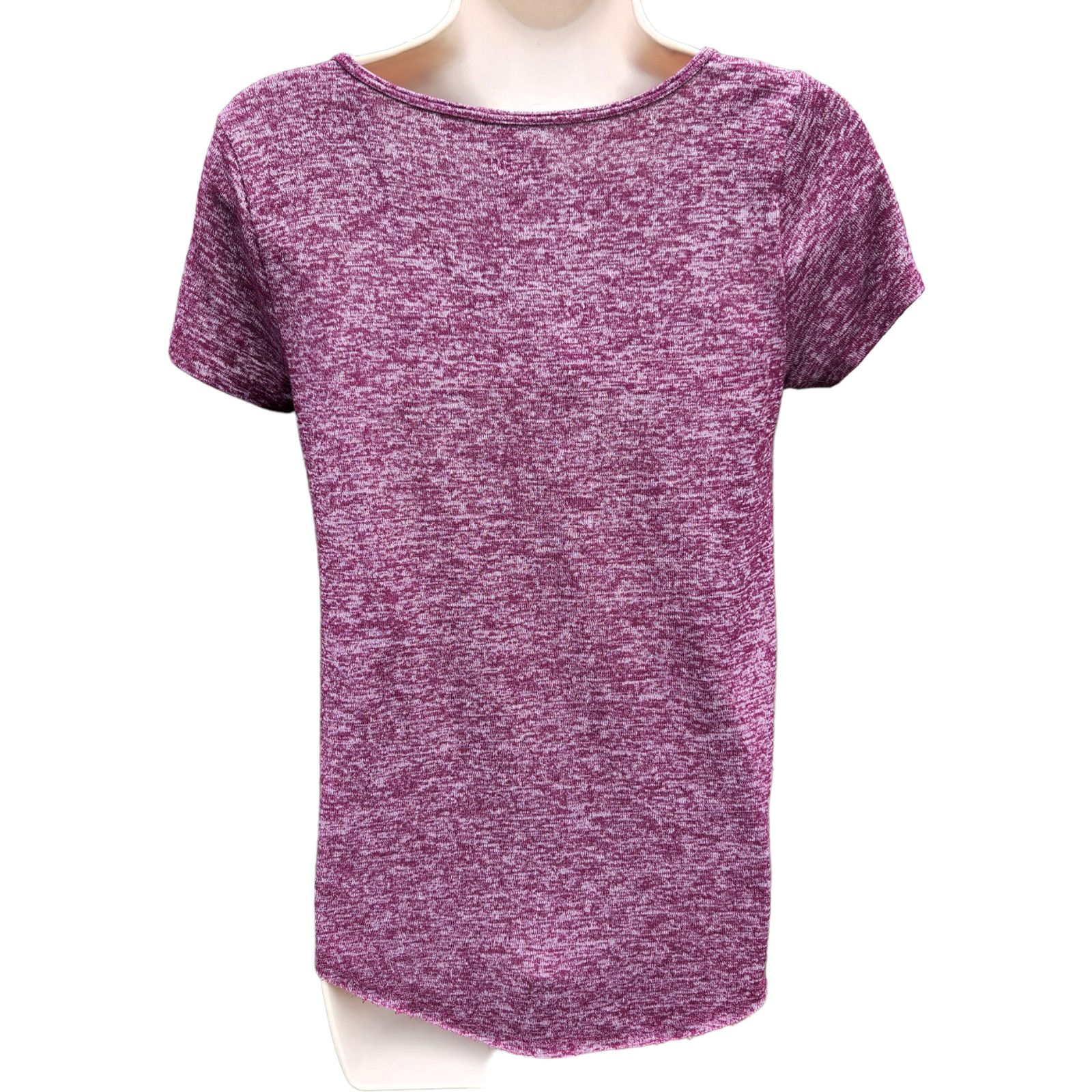 Hollister Hollister Women's Maroon Marbel V-Neck Short Sleeve Size XS Size XS / US 0-2 / IT 36-38 - 7 Thumbnail