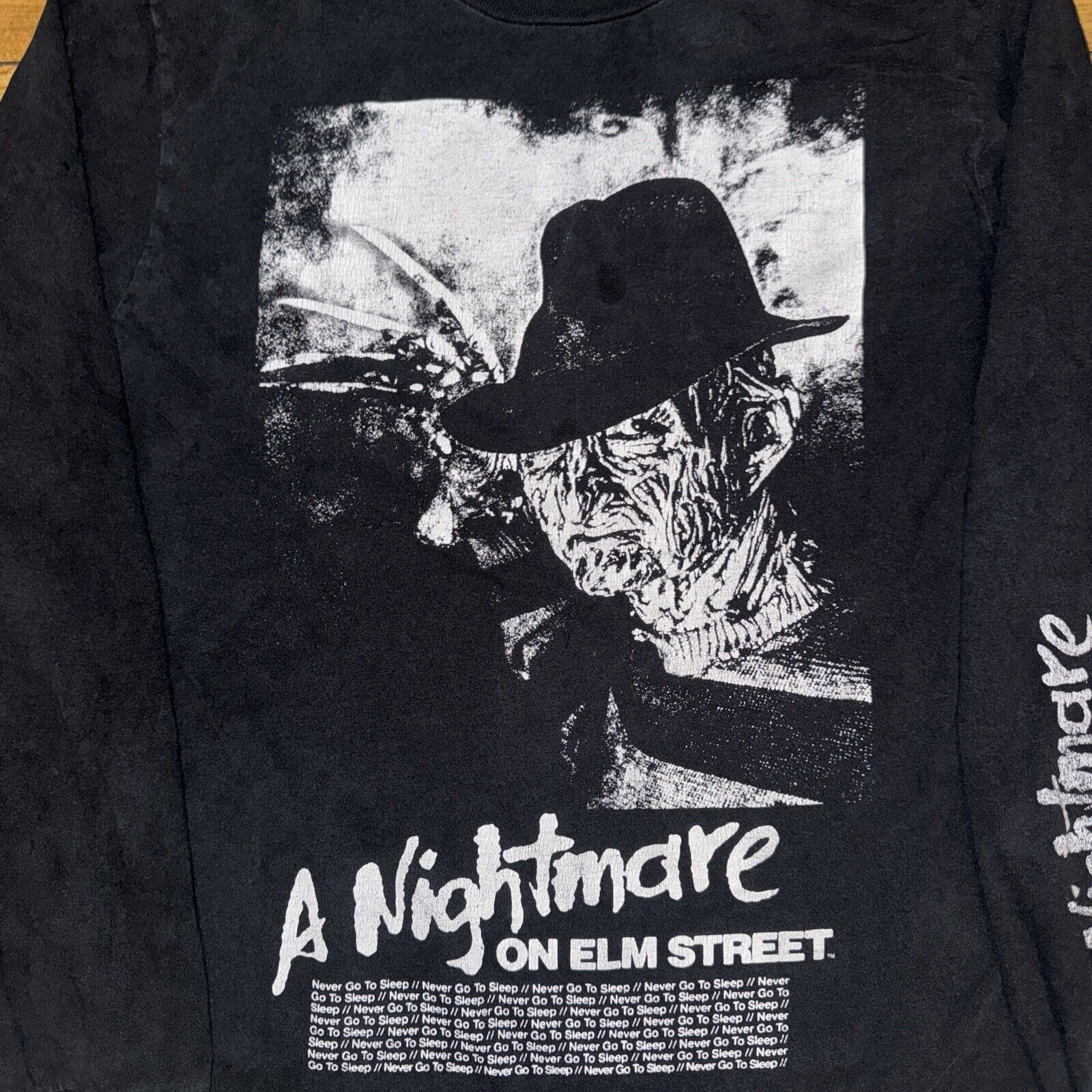 Band Tees × Vintage A Nightmare On Elm Street Medium 19x27 Long Sleeve Black Size US M / EU 48-50 / 2 - 2 Thumbnail