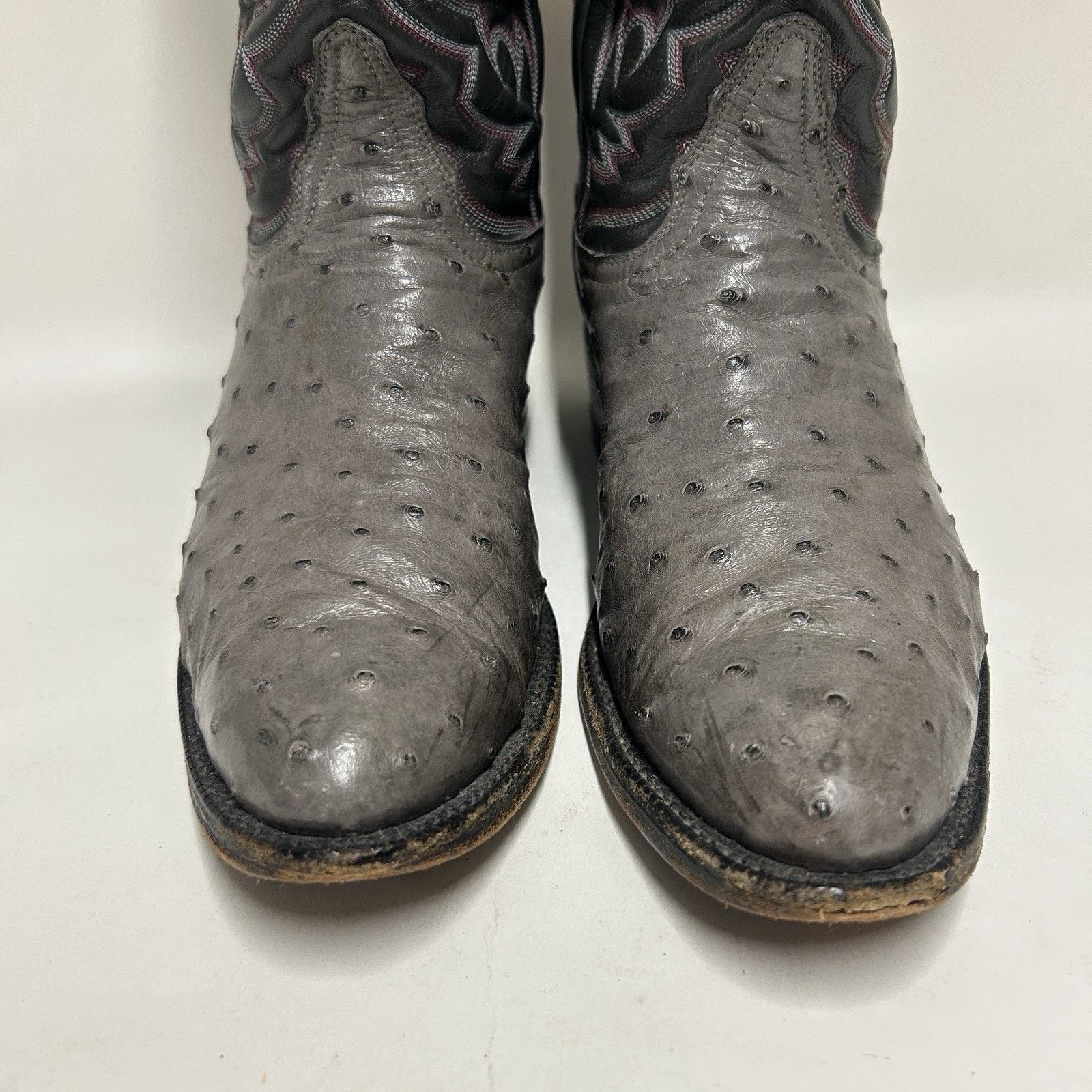 Tony Lama Tony Lama El Rey Gray Full Quill Ostrich Cowboy Boots Size US 8.5 / EU 41-42 - 10 Thumbnail