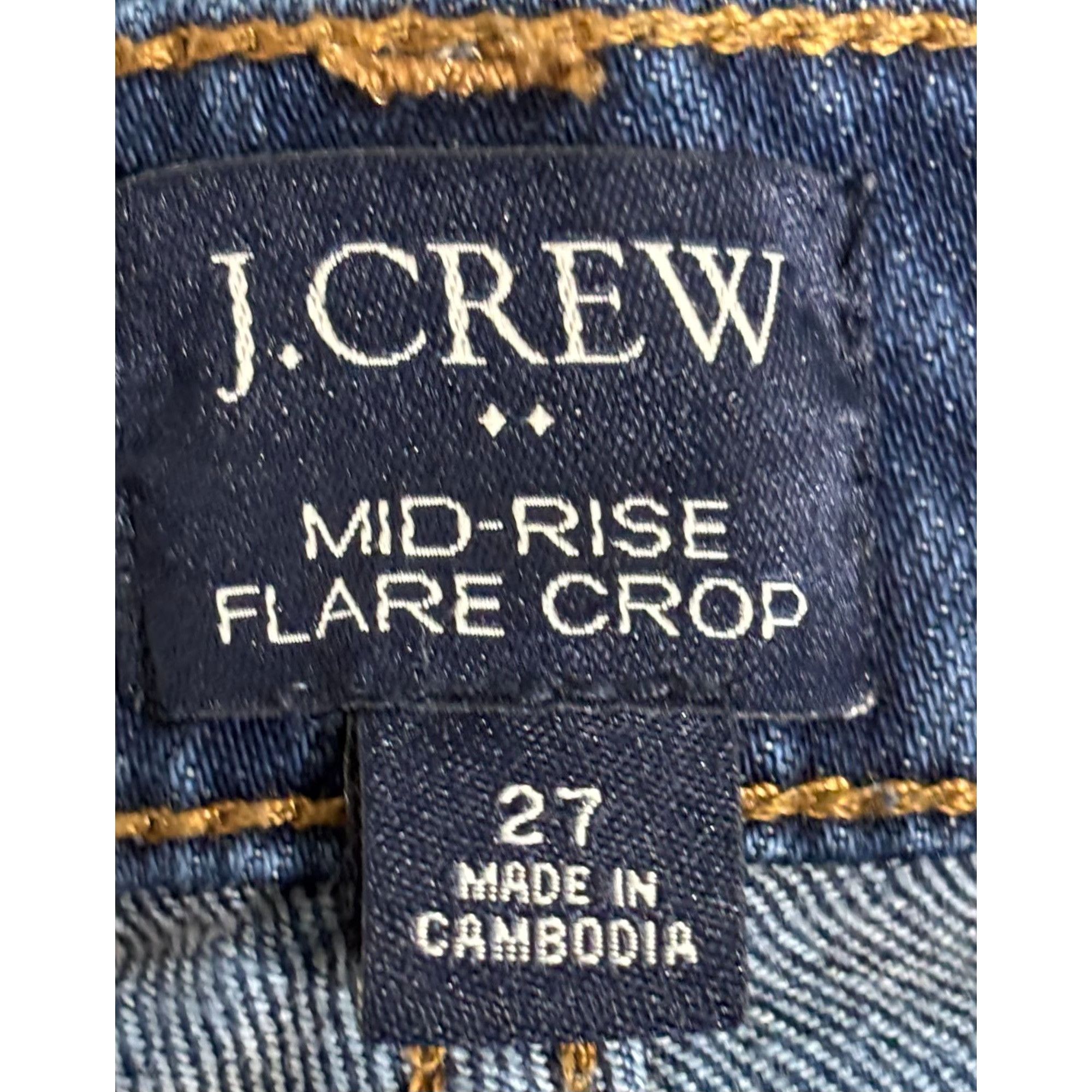 J.Crew J Crew BJ825 Mid‑Rise Flare Crop Jeans Women’s 27 Blue Denim Size 27" / US 4 / IT 40 - 10 Thumbnail