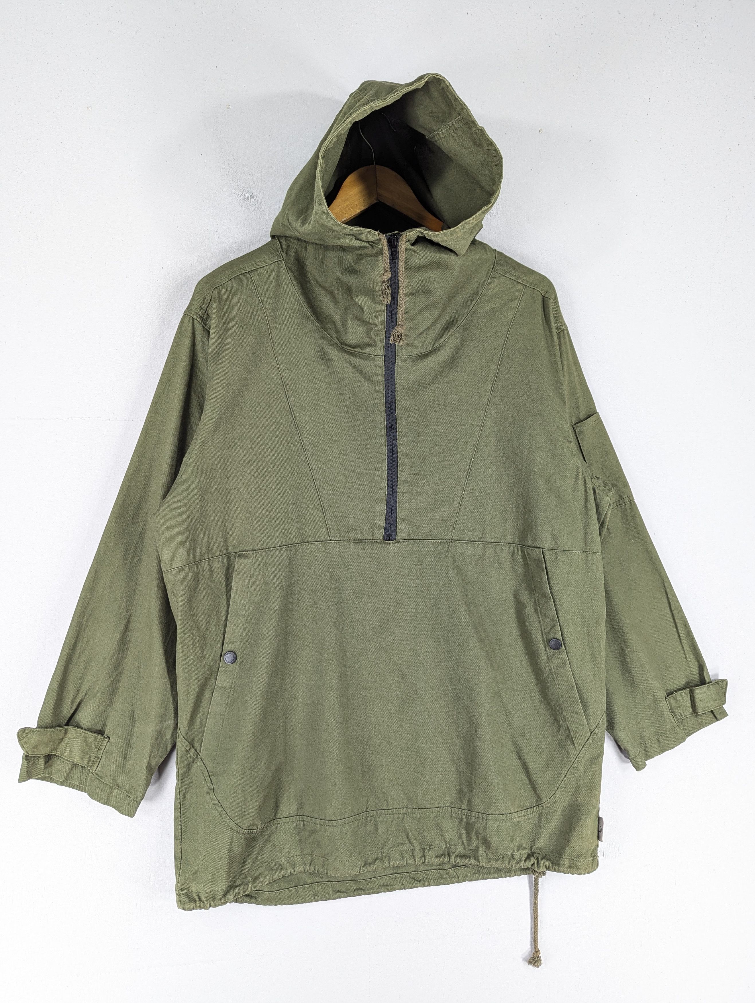 Japanese Brand Fieldcore Green Army Anorak Halfzipper Hoodie Jacket Size US L / EU 52-54 / 3 - 4 Thumbnail