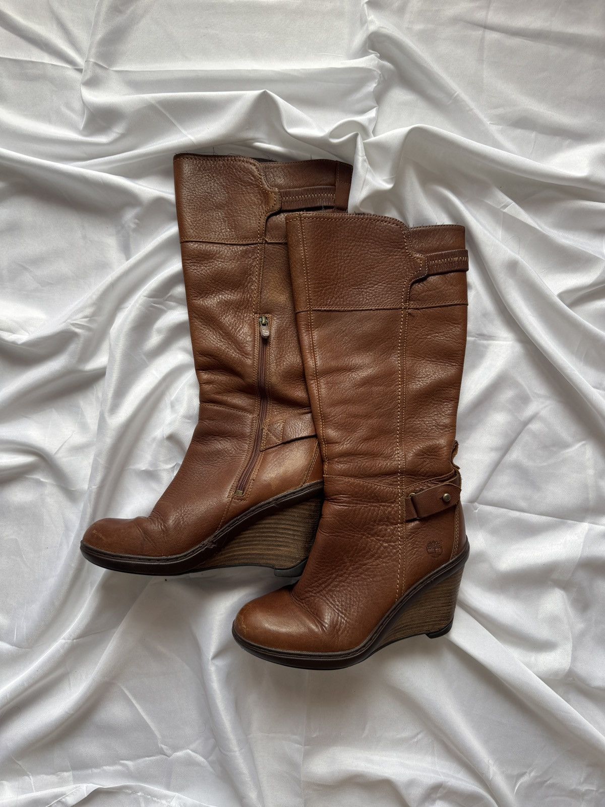 Timberland Timberland Vintage Faded Leather Y2K Wedge Boots Size US 8 / IT 38 - 2 Thumbnail