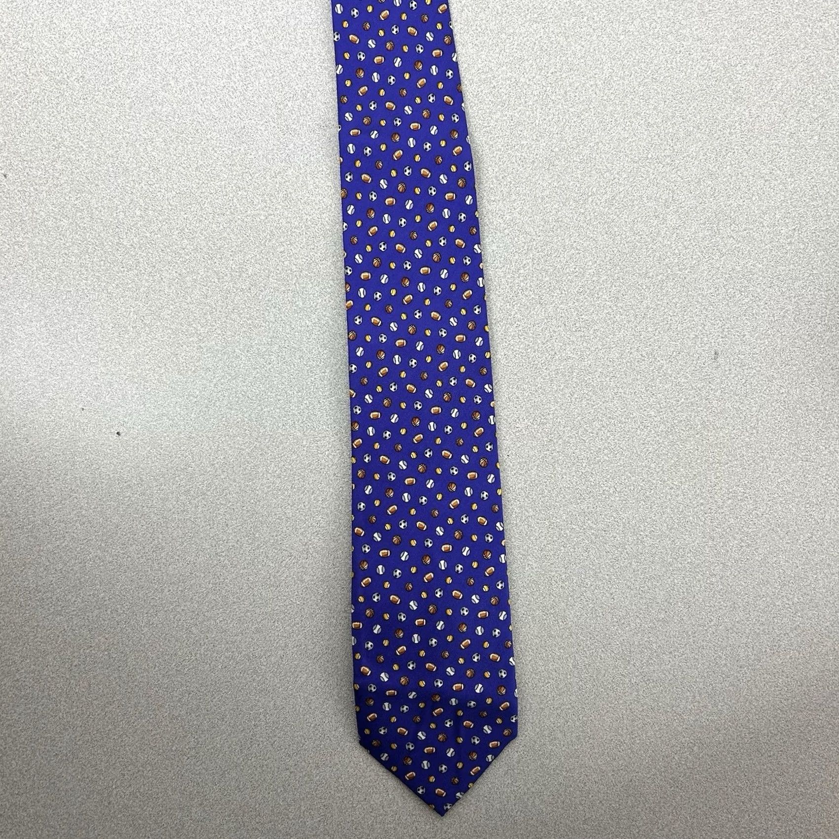 Jos. A. Bank JOS A BANK Sports Ball Purple Silk Tie Johns Hopkins Miracle Collection NWT Sports Baseball Football Hand sewn 57-60 in. Wide Men Tie NWT Size ONE SIZE - 2 Thumbnail