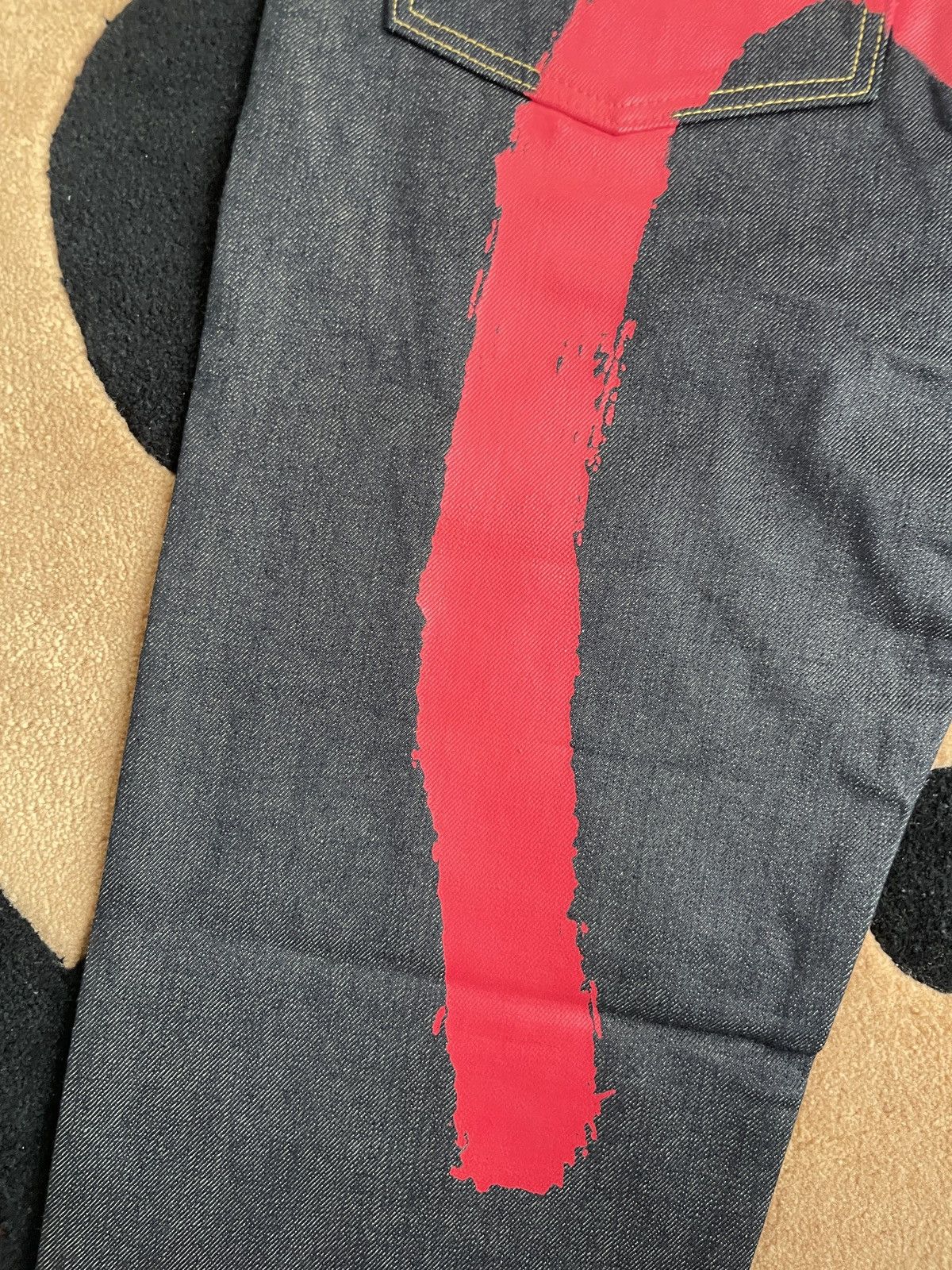 Evisu × Vintage EVISU NEW！red daicock style denim jeans！size：32x34 Size US 32 / EU 48 - 6 Thumbnail